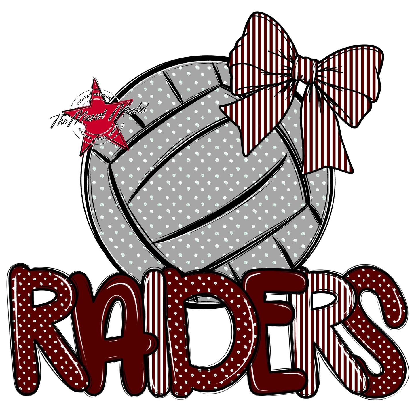 Raiders Volleyball Spirit Design-Maroon