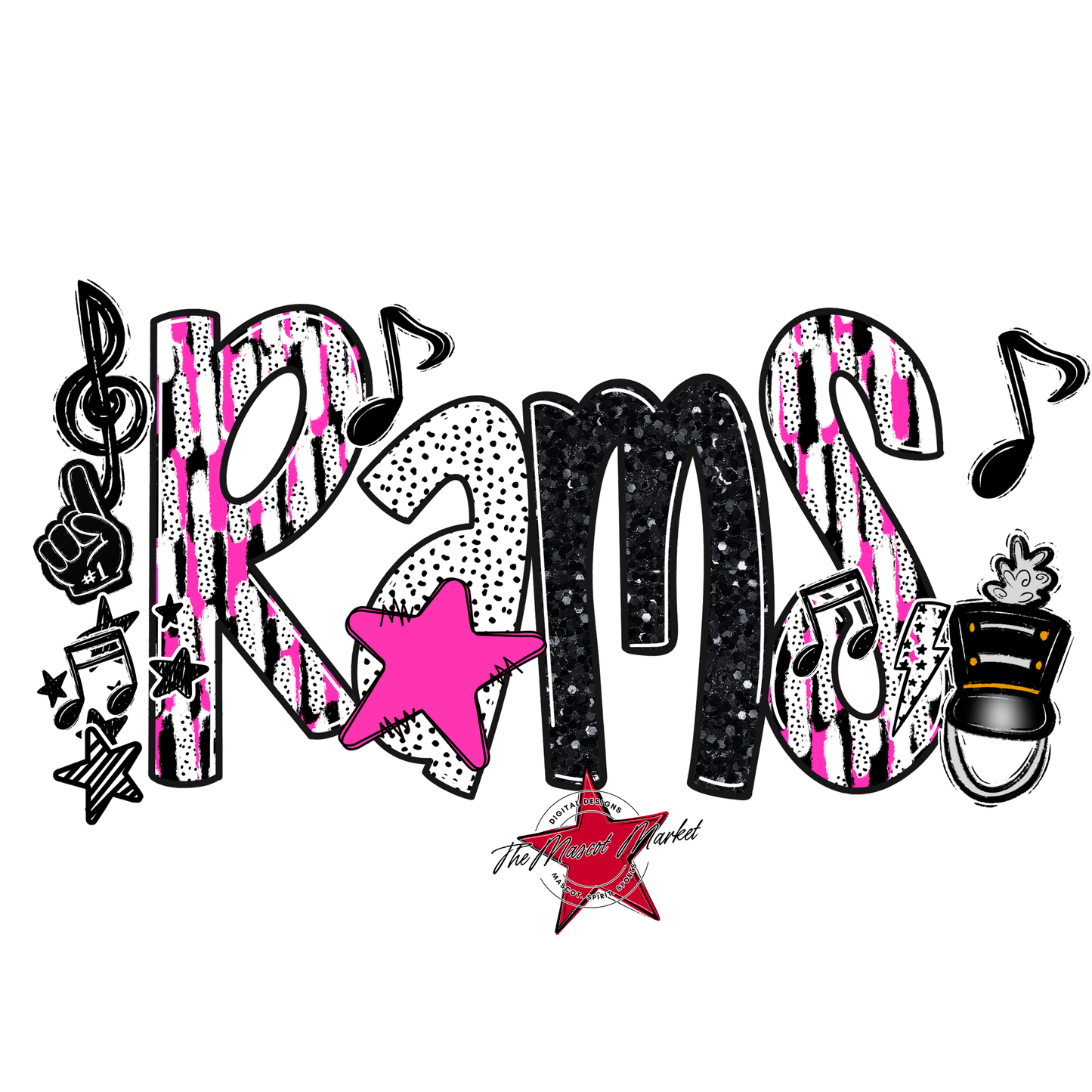 Rams Band Scrape-Pink