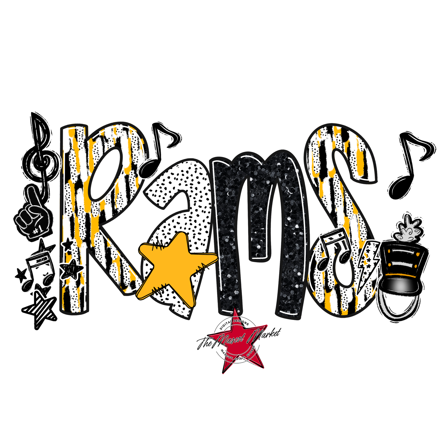 Rams Band Scrape-Yellow