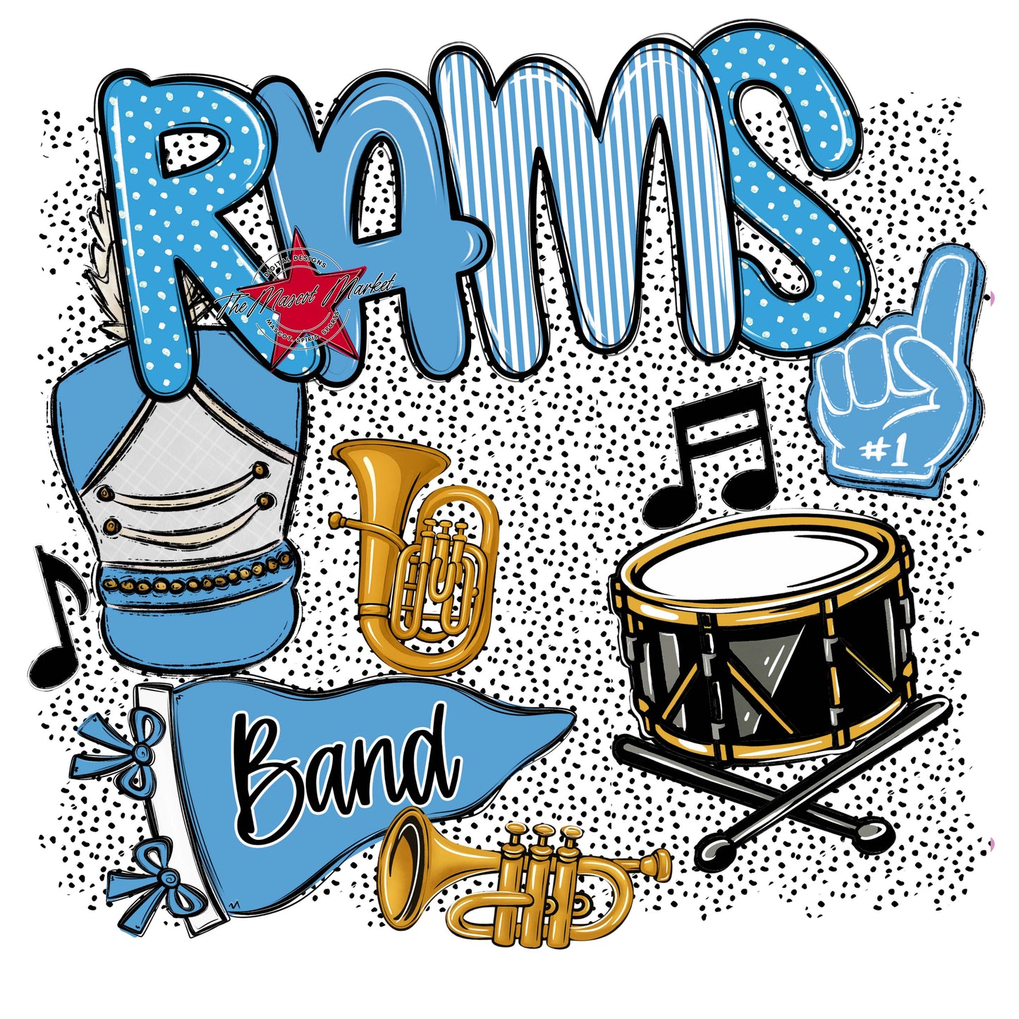 Rams Band Spirit-Carolina Blue