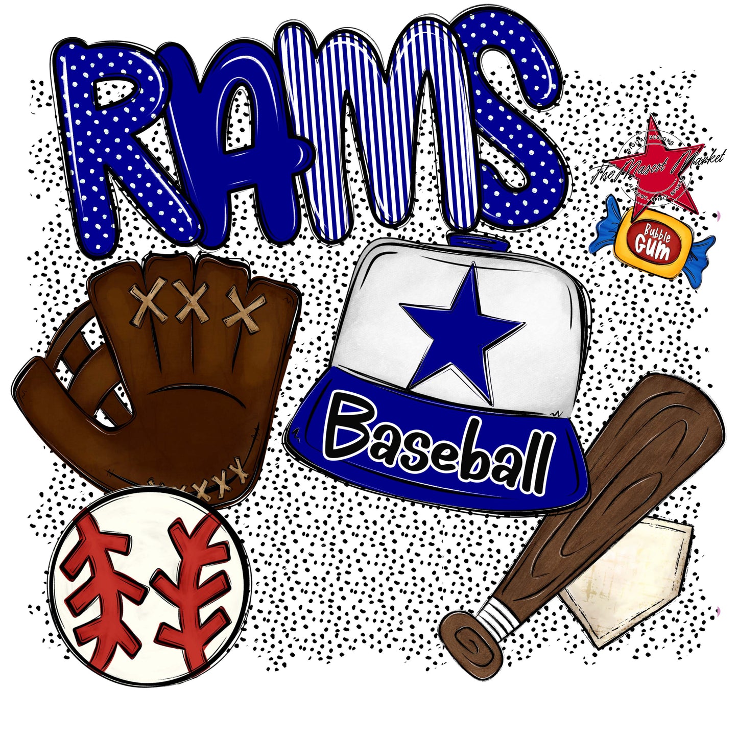 Rams Baseball Spirit-Blue