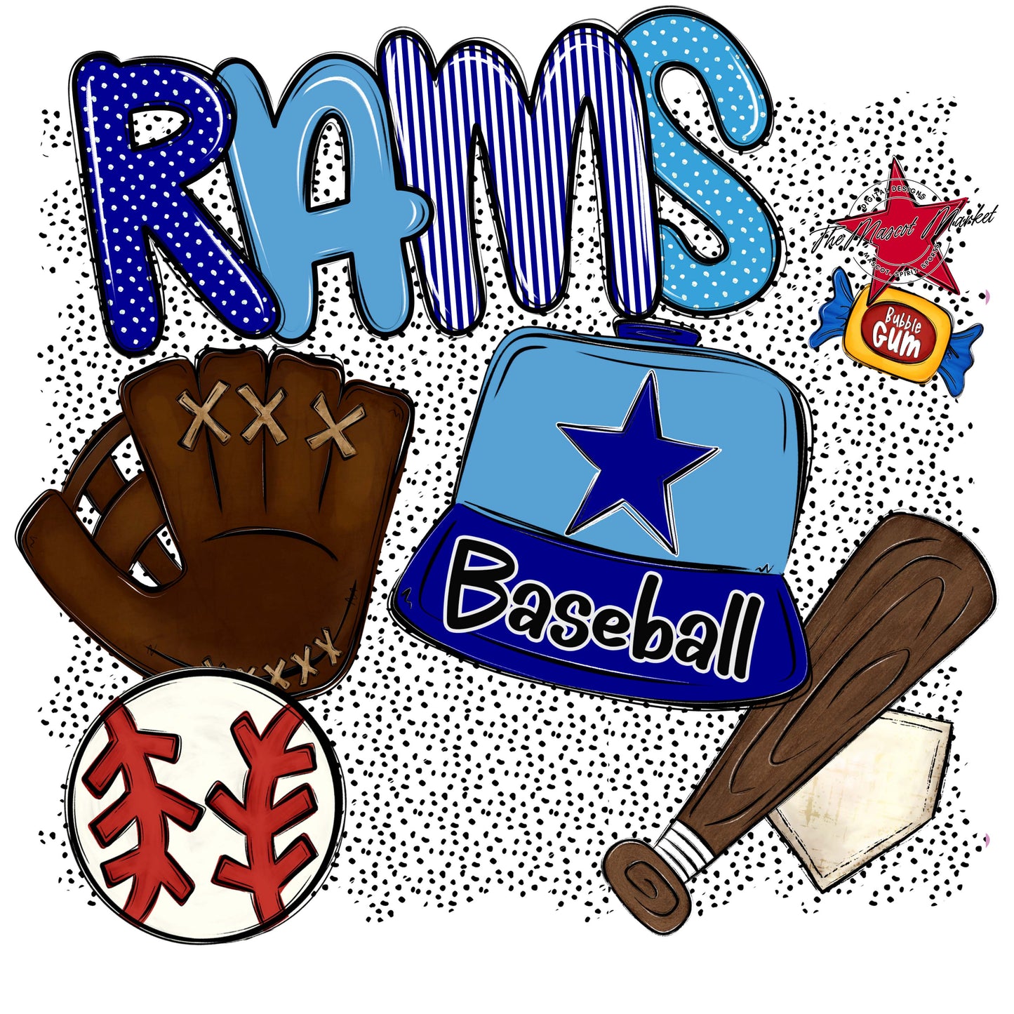 Rams Baseball Spirit-Blue & Carolina Blue
