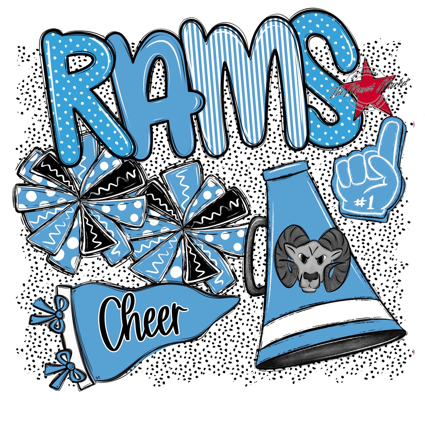 Rams Cheer Spirit-Carolina Blue