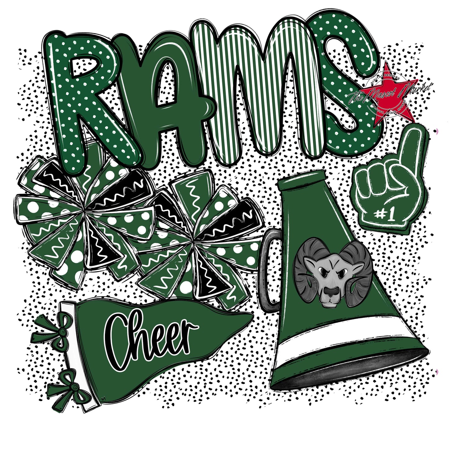 Rams Cheer Spirit-Green