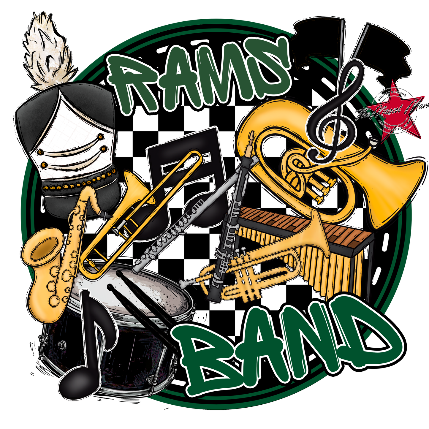 Rams Circle Band Design-Green
