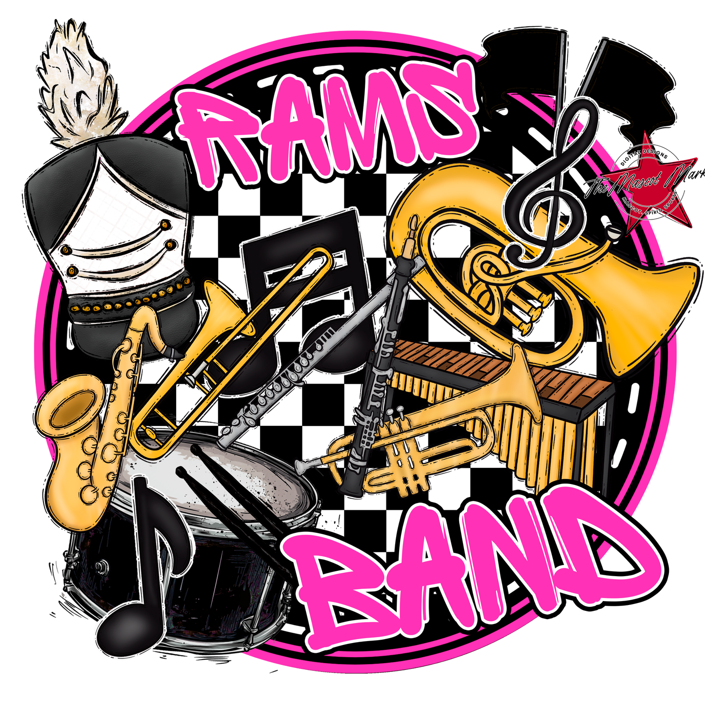 Rams Circle Band Design-Pink