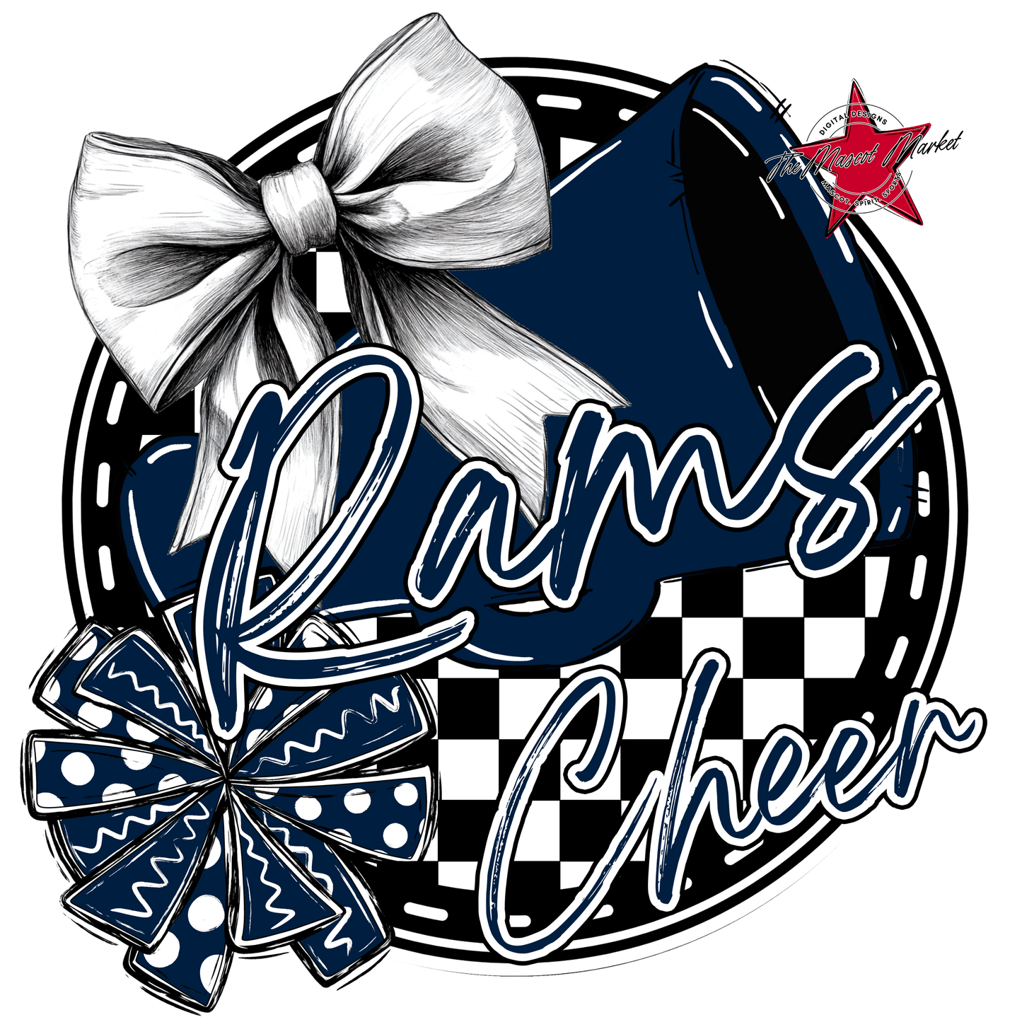Rams Circle Cheer Design-Navy