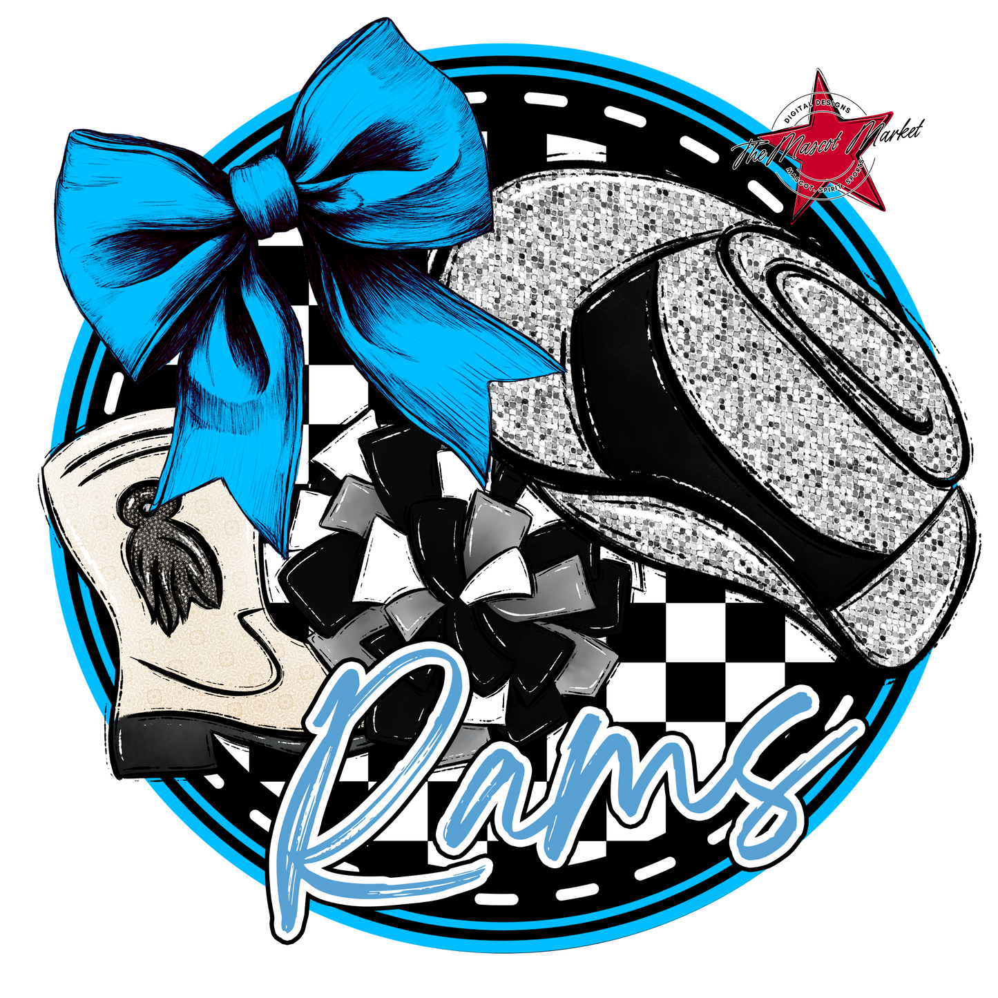 Rams Circle Drillteam Design-Carolina Blue