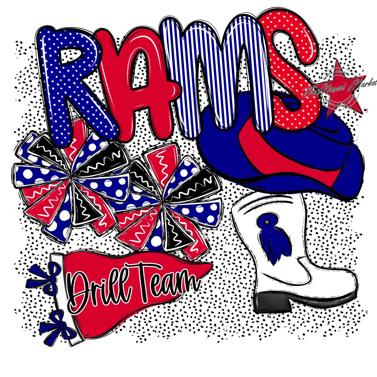 Rams Drillteam Spirit-Blue & Red