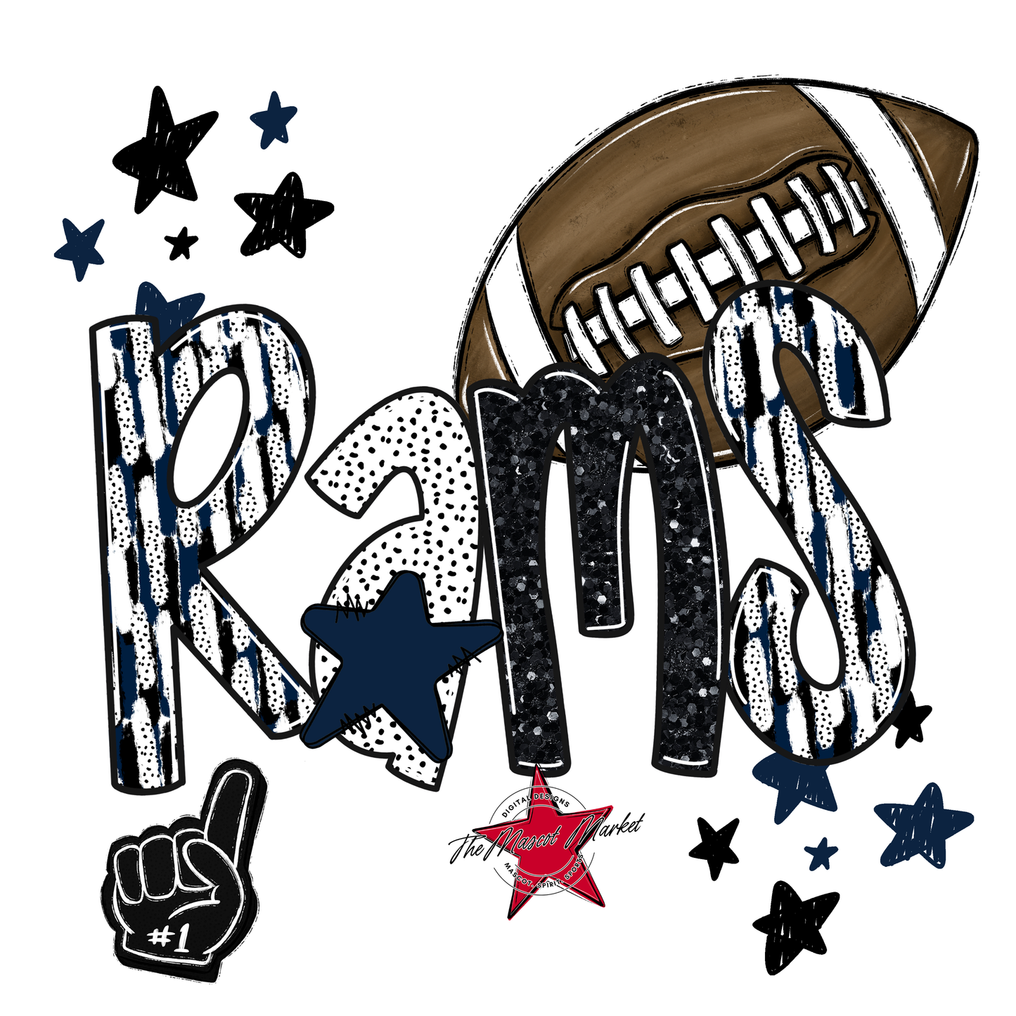 Rams Football Scrape-Navy