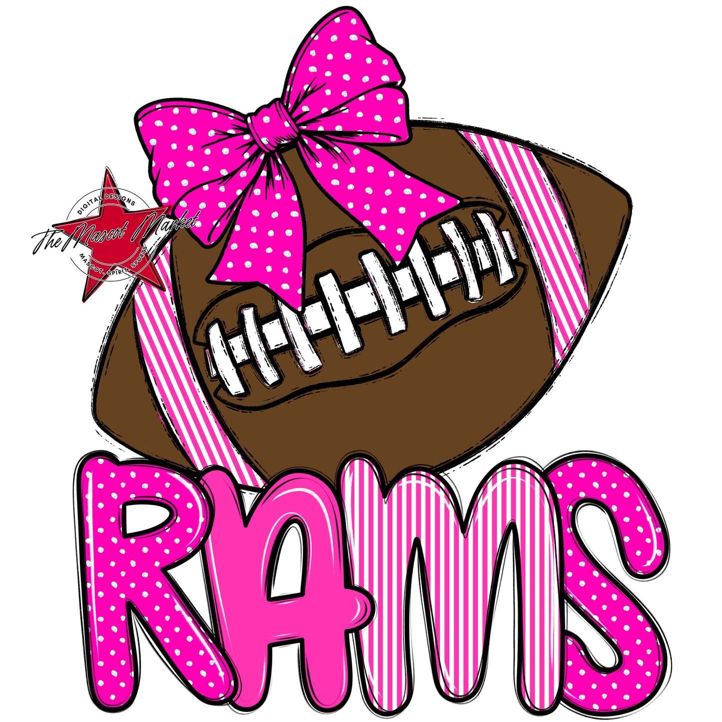 Rams Football Spirit Design-Pink