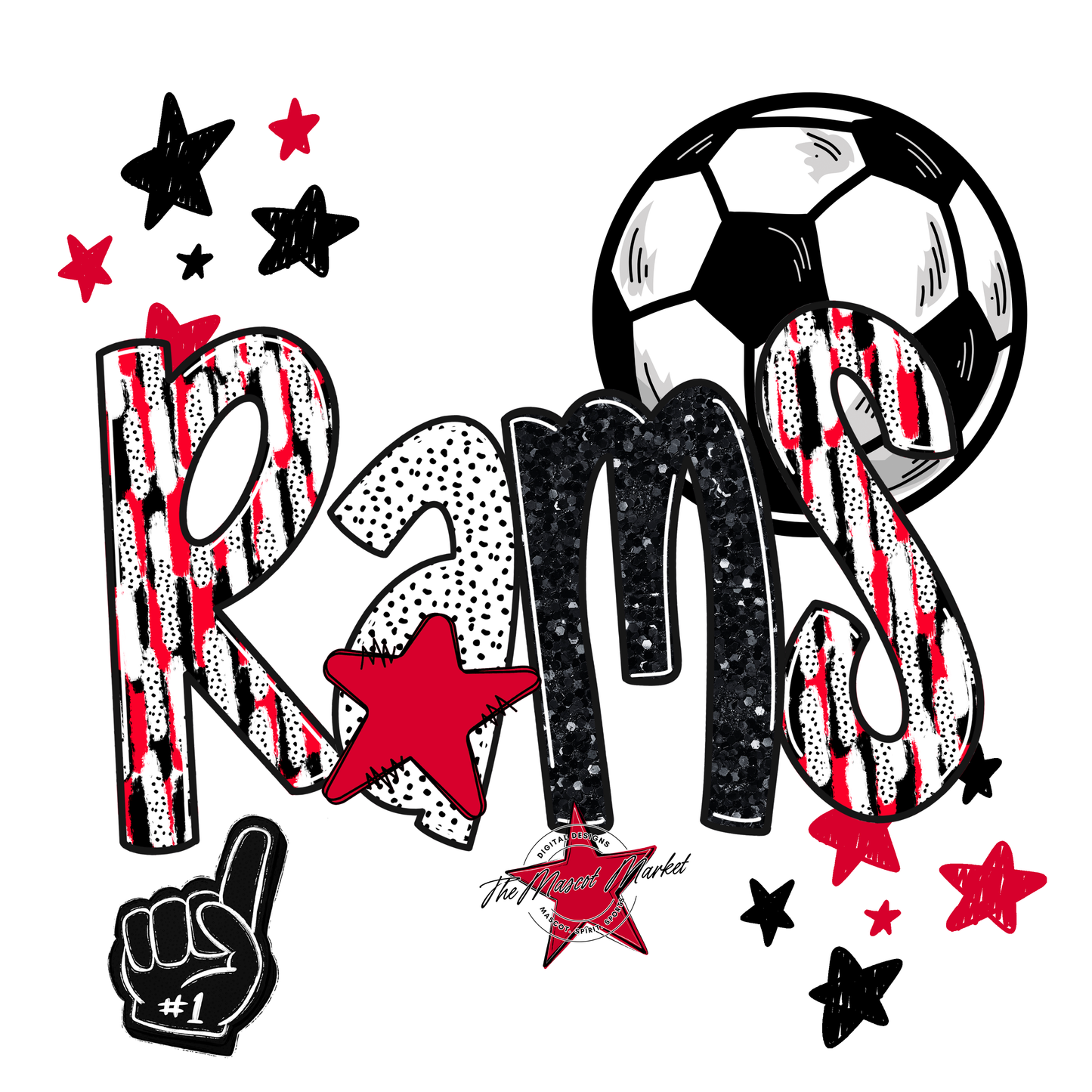 Rams Soccer Scrape-Red