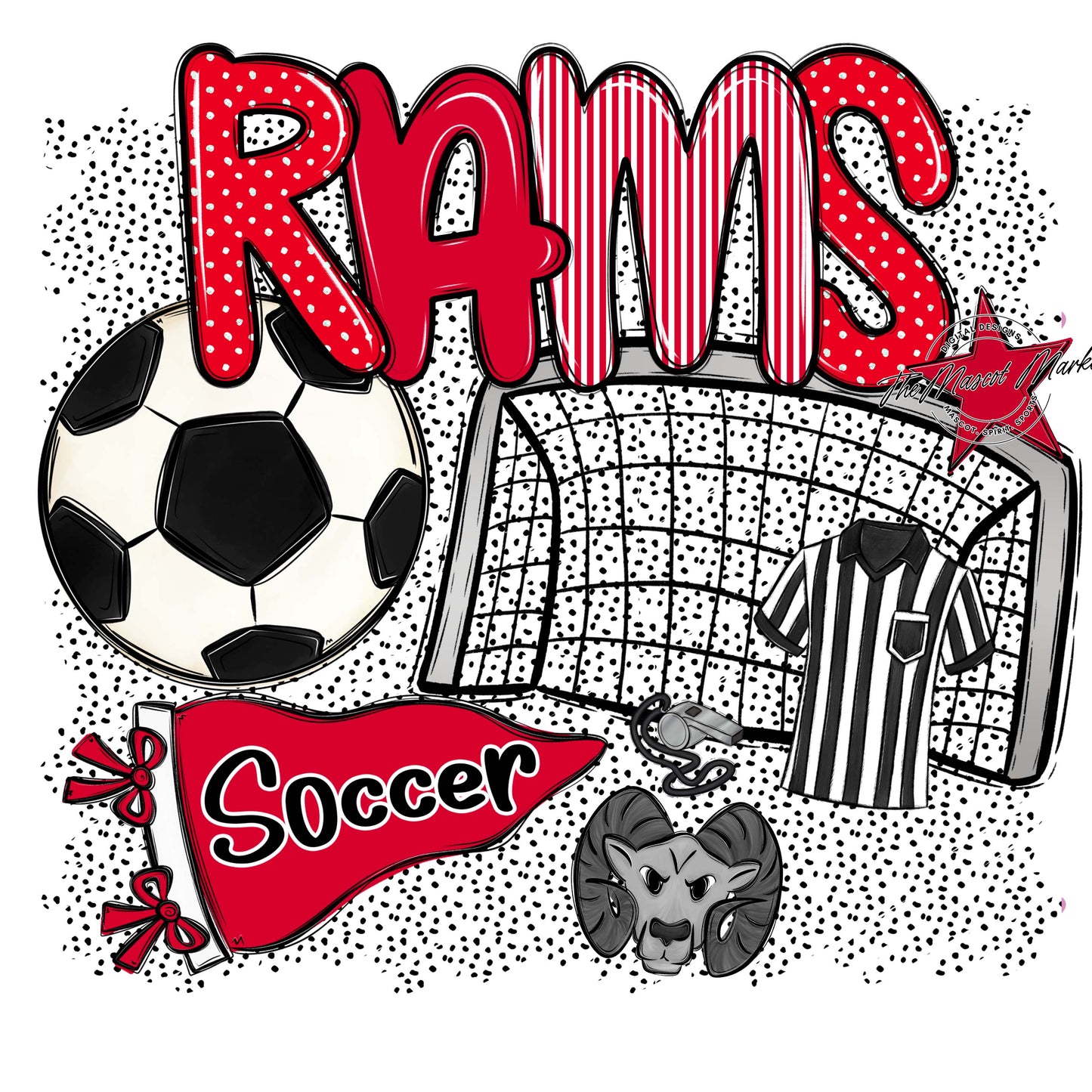 Rams Soccer Spirit-Red