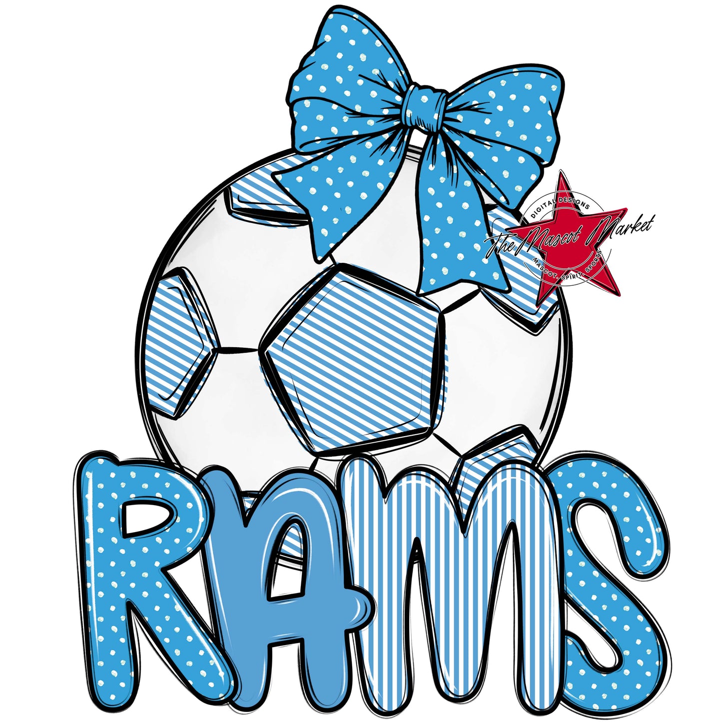 Rams Soccer Spirit Design-Carolina Blue