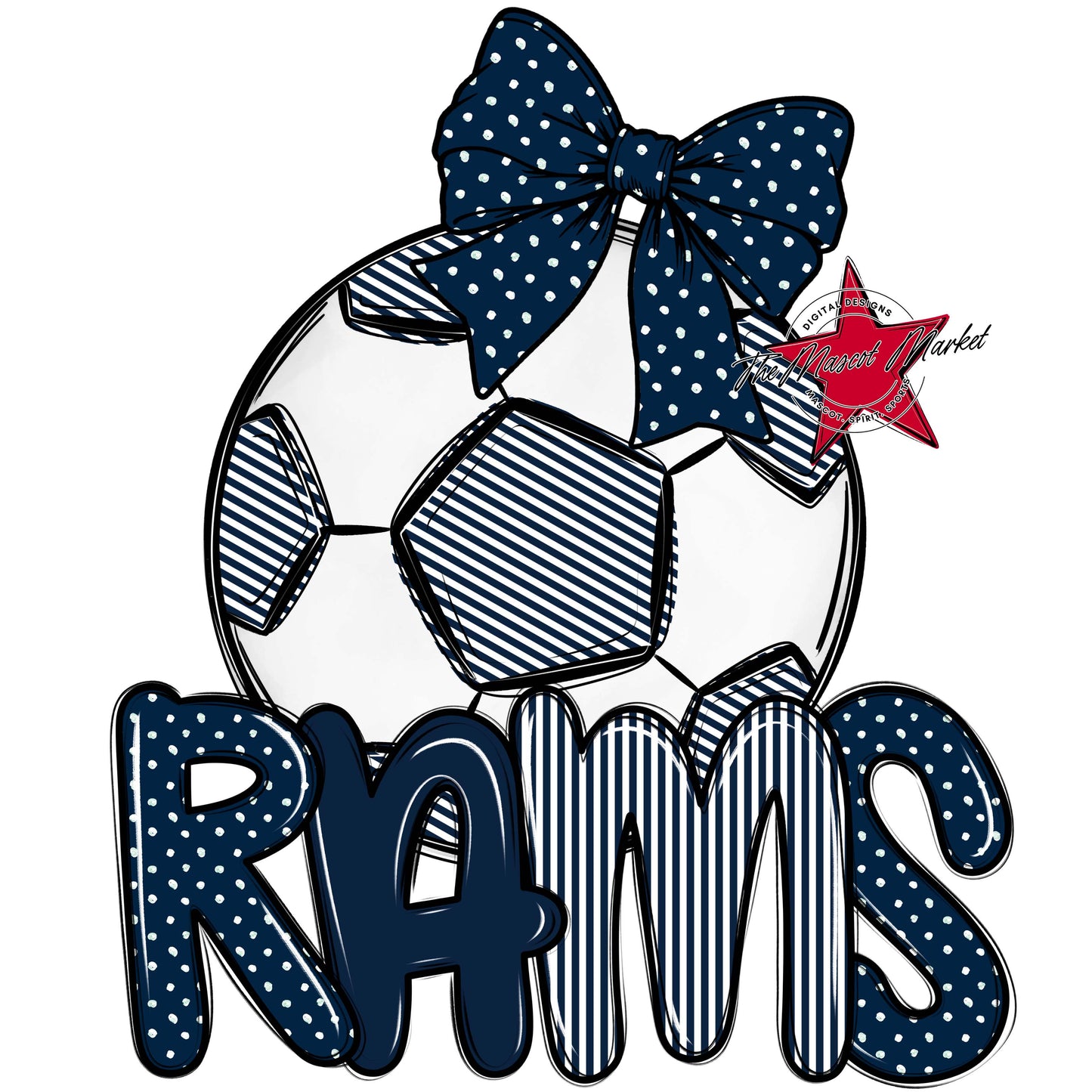 Rams Soccer Spirit Design-Navy