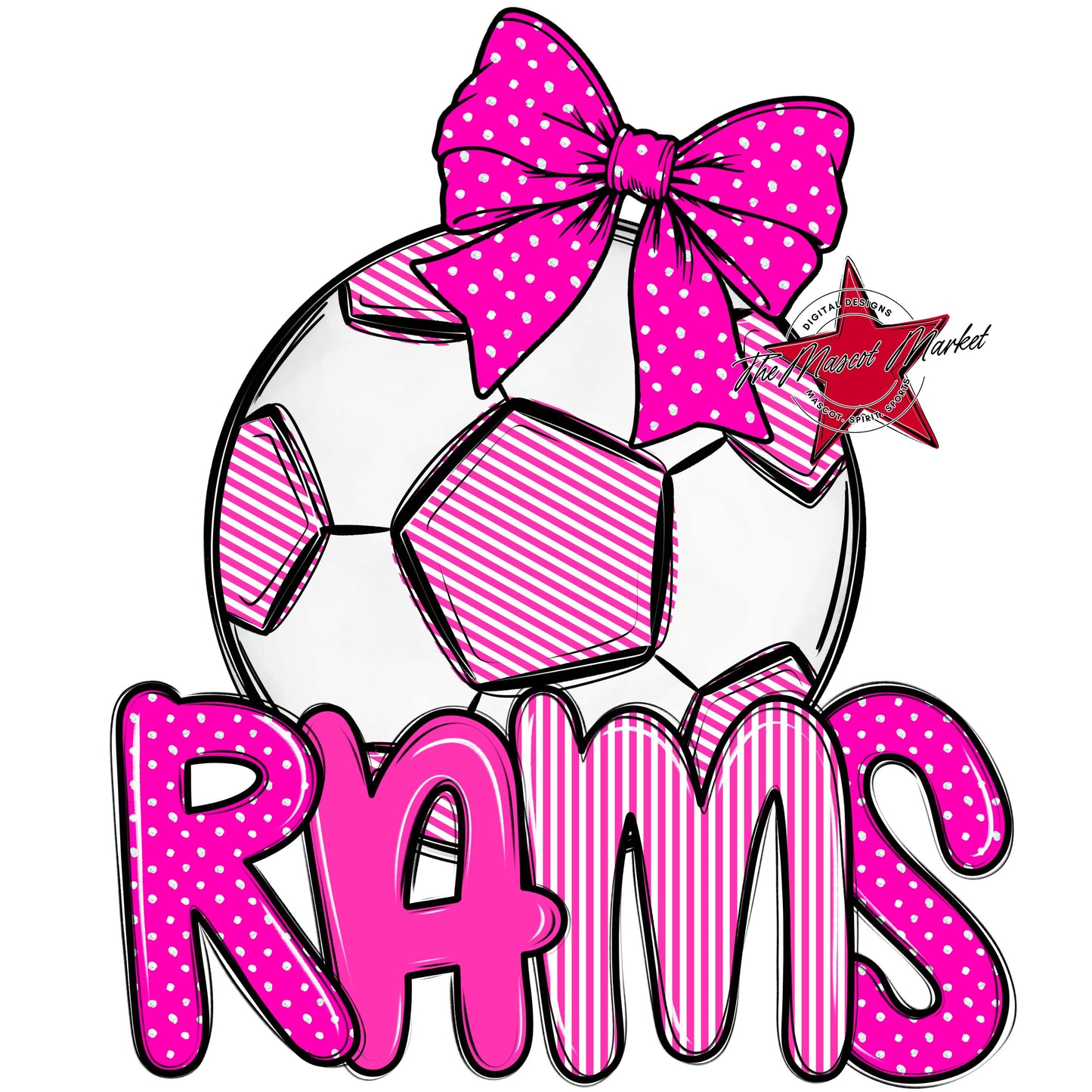 Rams Soccer Spirit Design-Pink