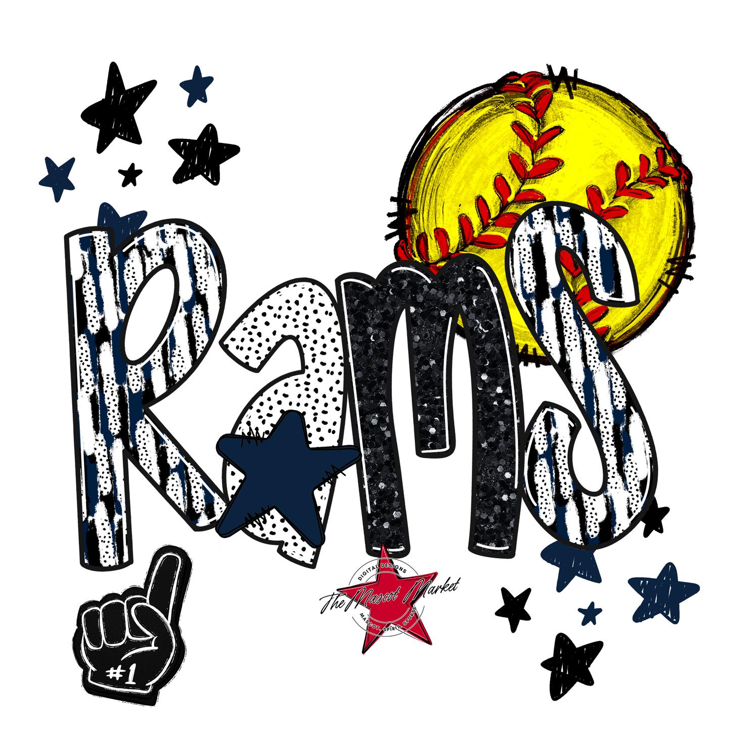 Rams Softball Scrape-Navy