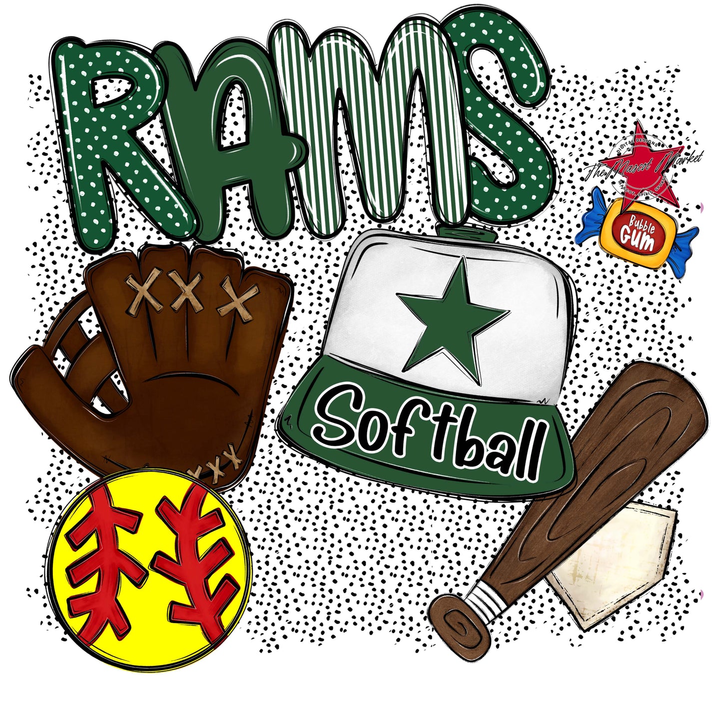 Rams Softball Spirit-Green