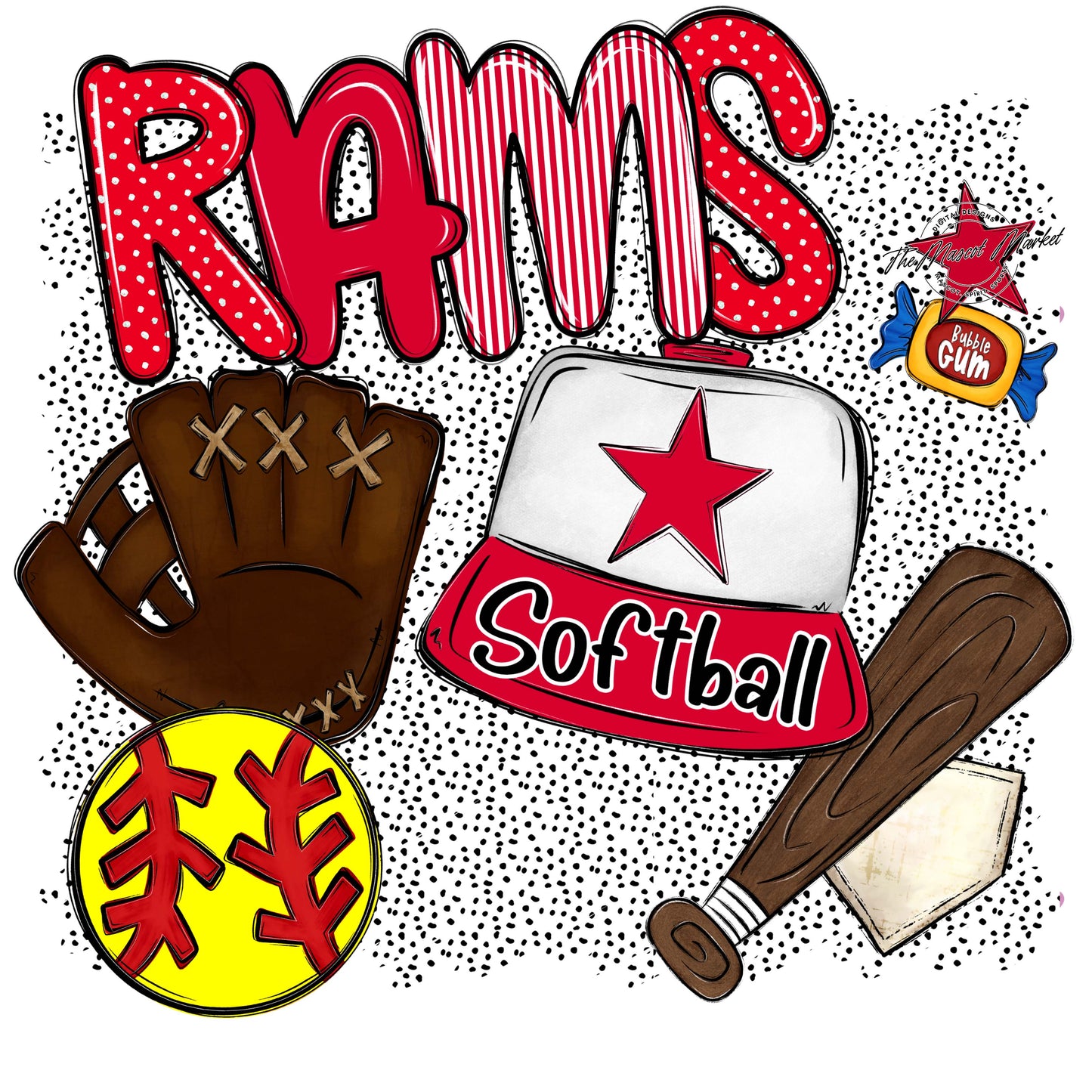 Rams Softball Spirit-Red