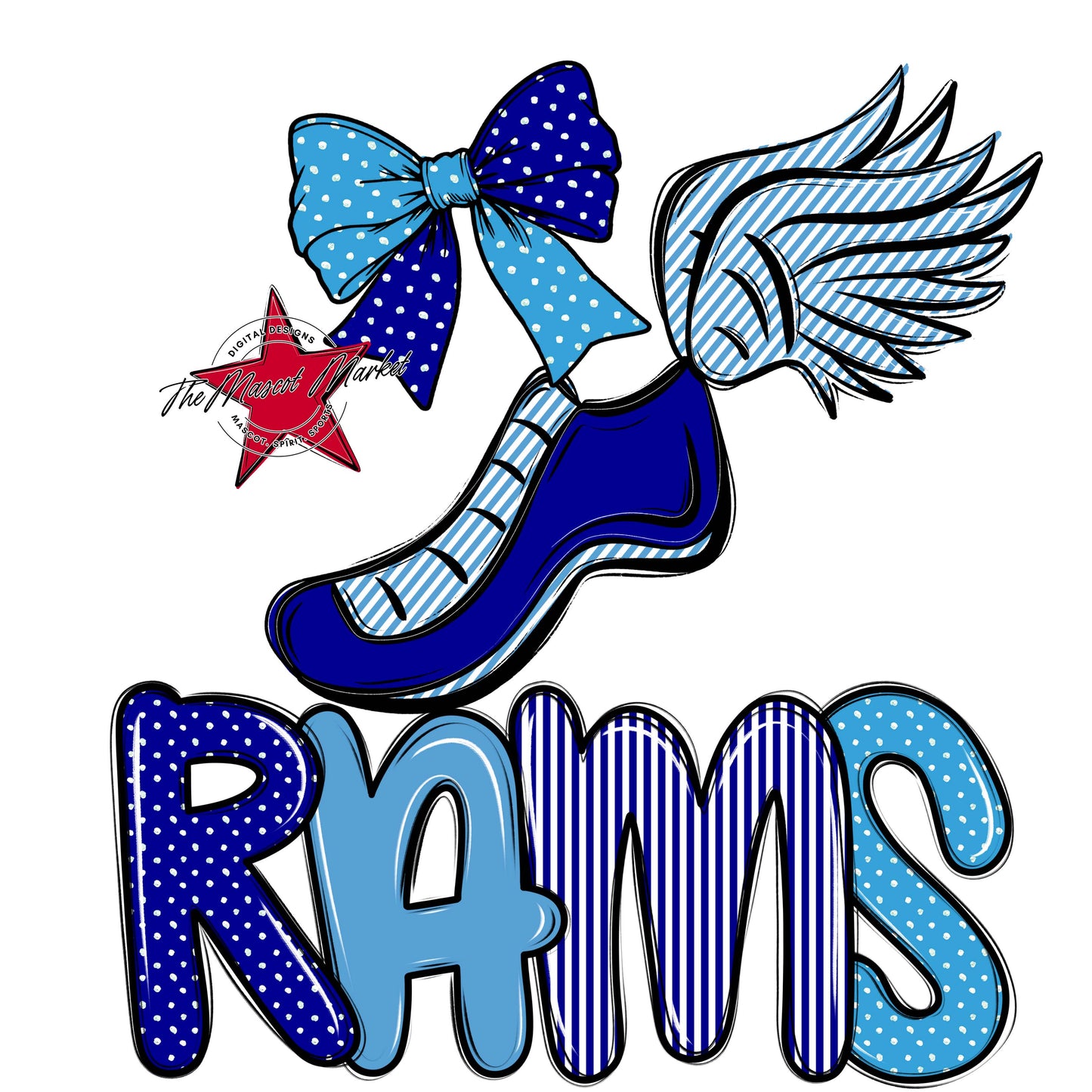 Rams Track Spirit Design-Blue & Carolina Blue