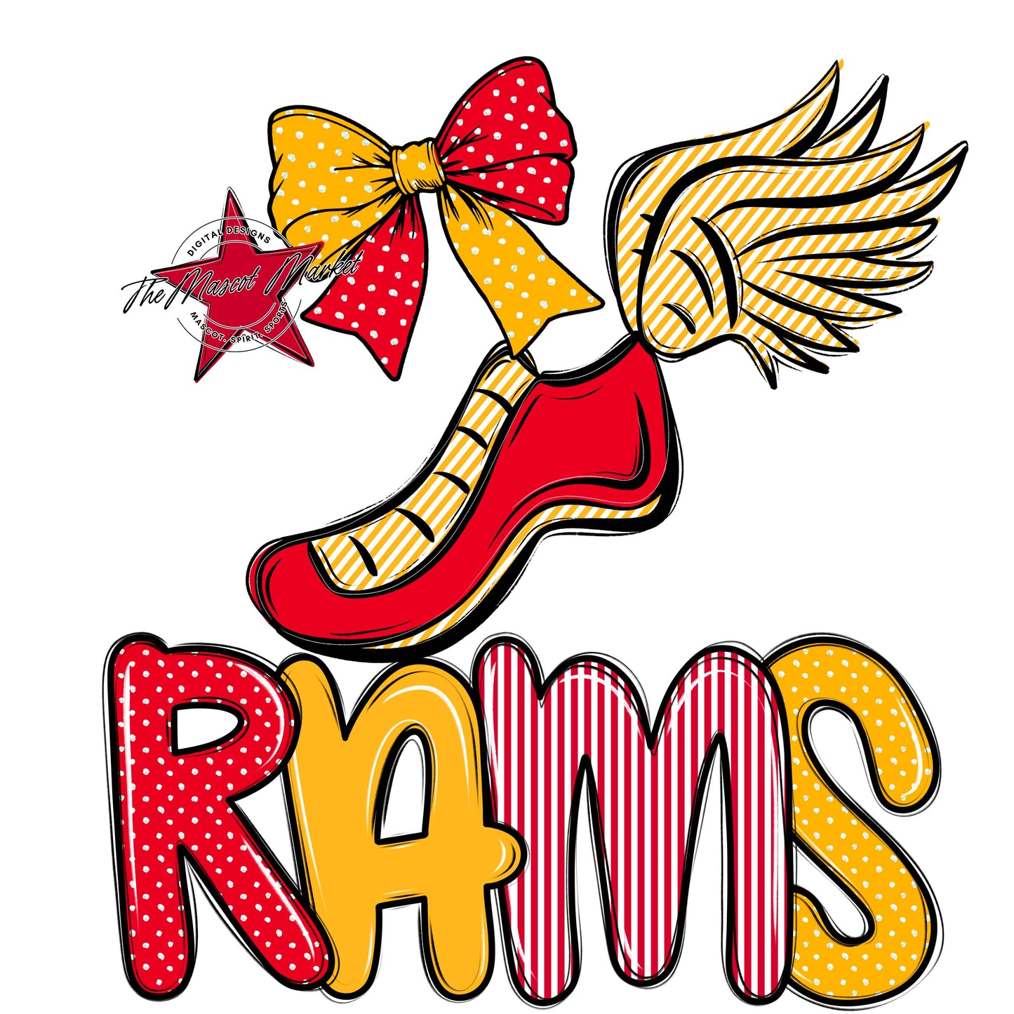 Rams Track Spirit Design-Red & Yellow