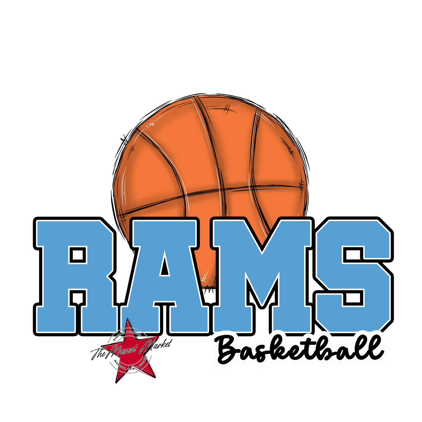 Rams Varsity Basketball-Carolina Blue