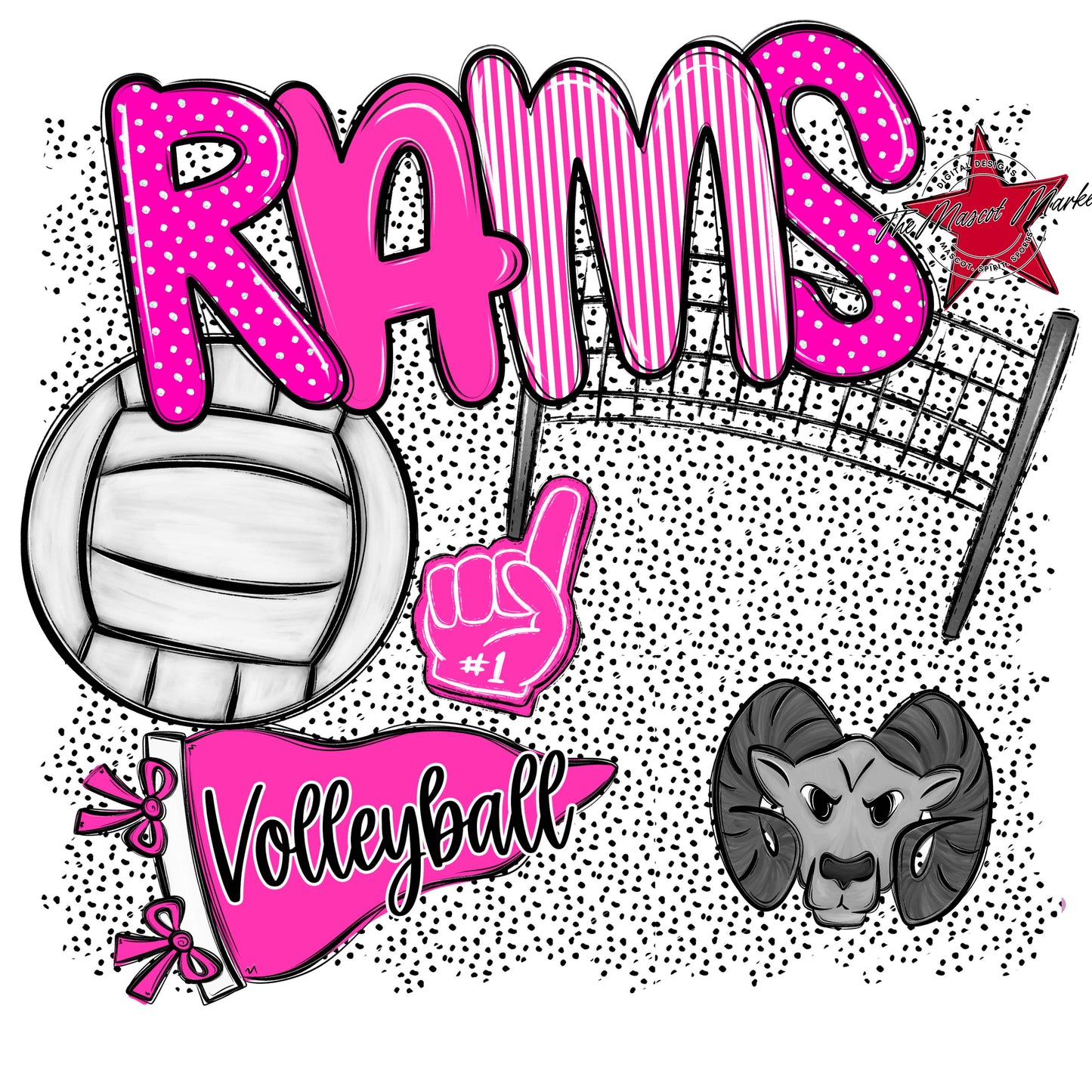 Rams Volleyball Spirit-Pink