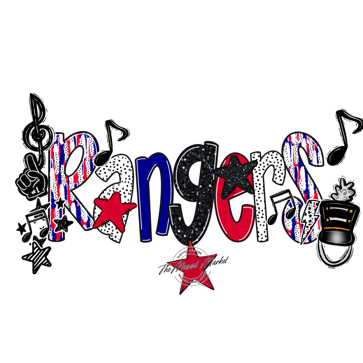 Rangers Band Scrape-Blue-Red