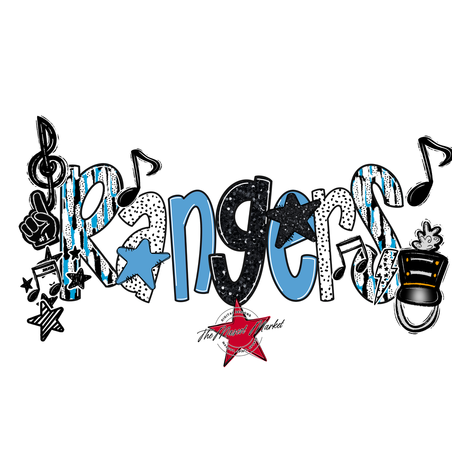 Rangers Band Scrape-Carolina Blue