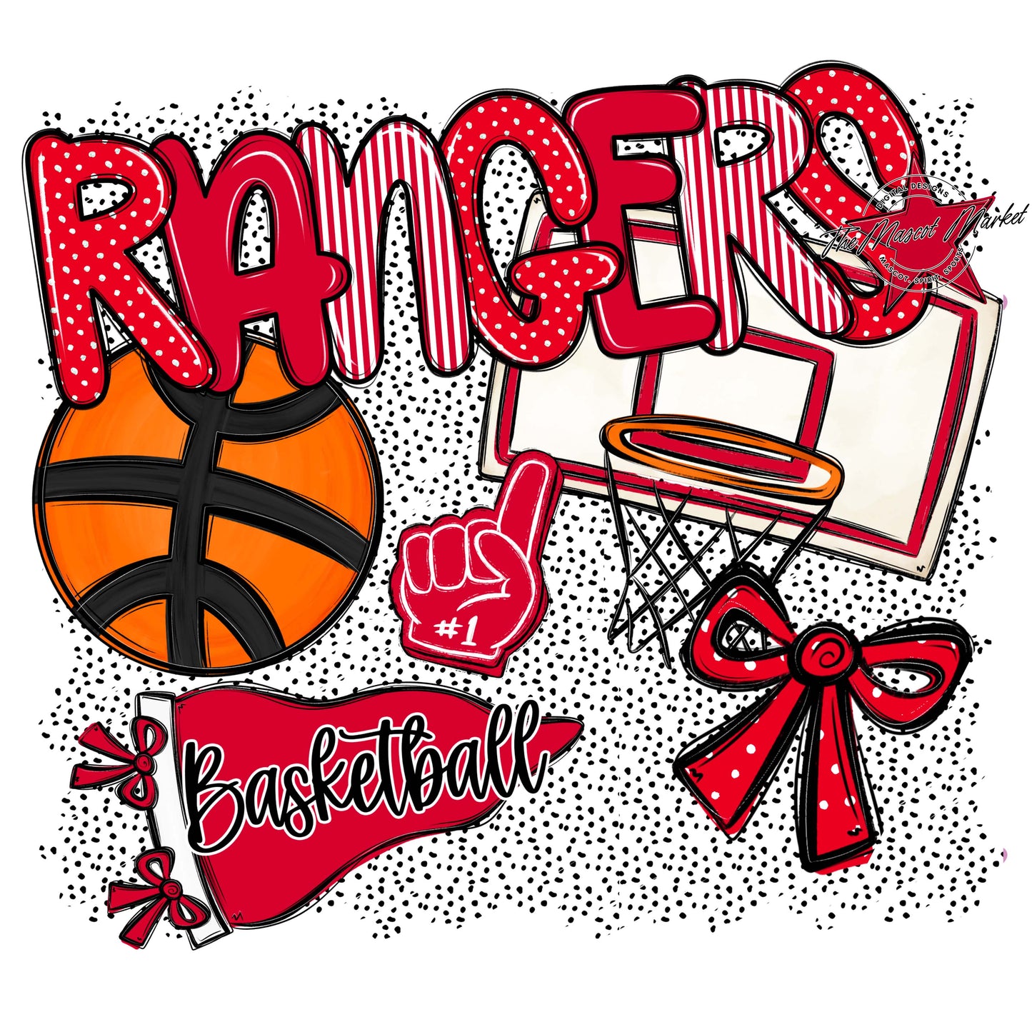 Rangers Basketball Spirit-Red