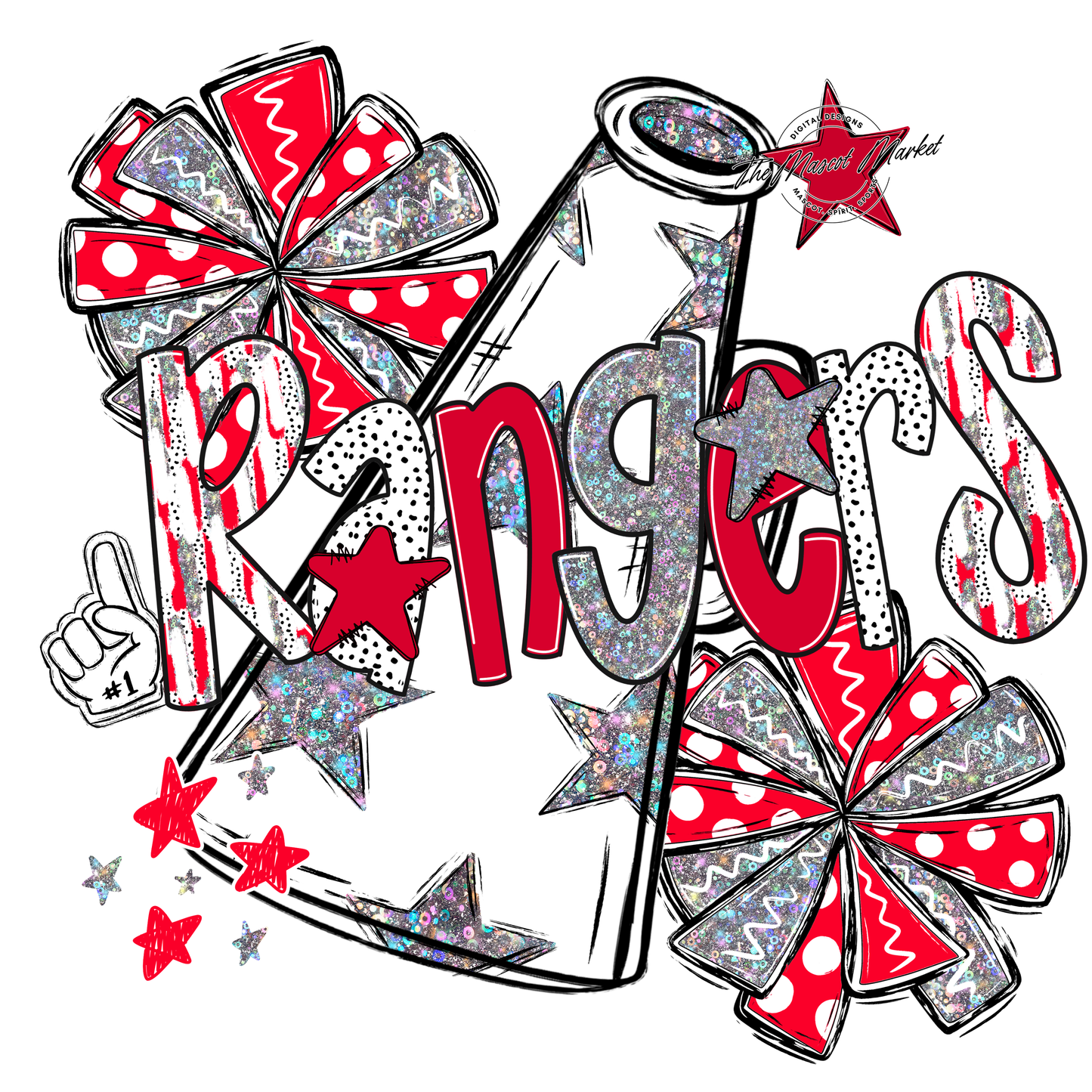Rangers Cheer Megaphone Scrape-Red