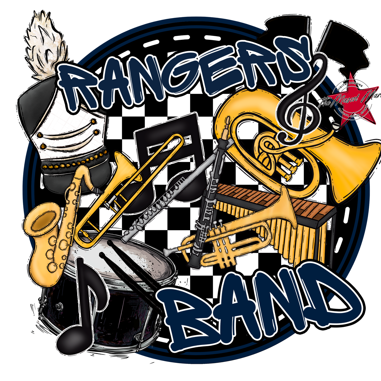 Rangers Circle Band Design-Navy