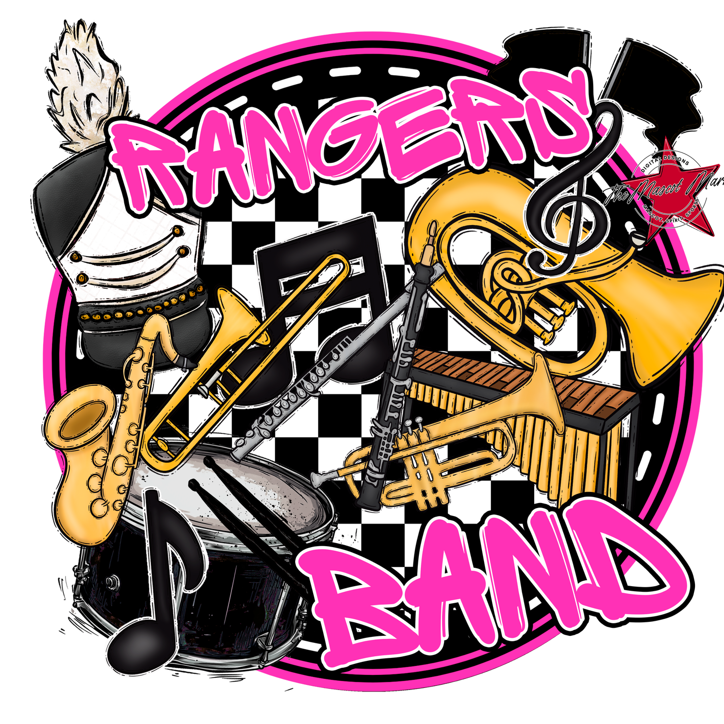 Rangers Circle Band Design-Pink