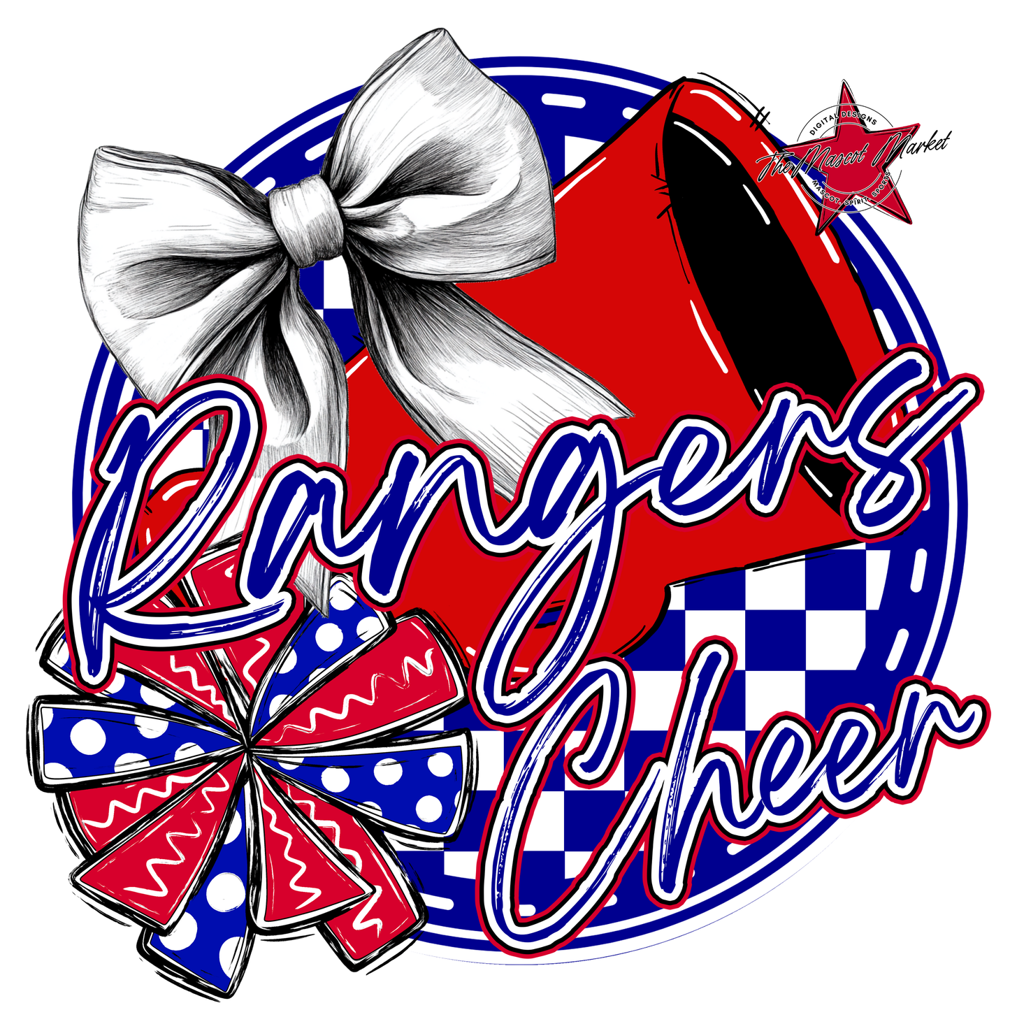 Rangers Circle Cheer Design-Blue-Red