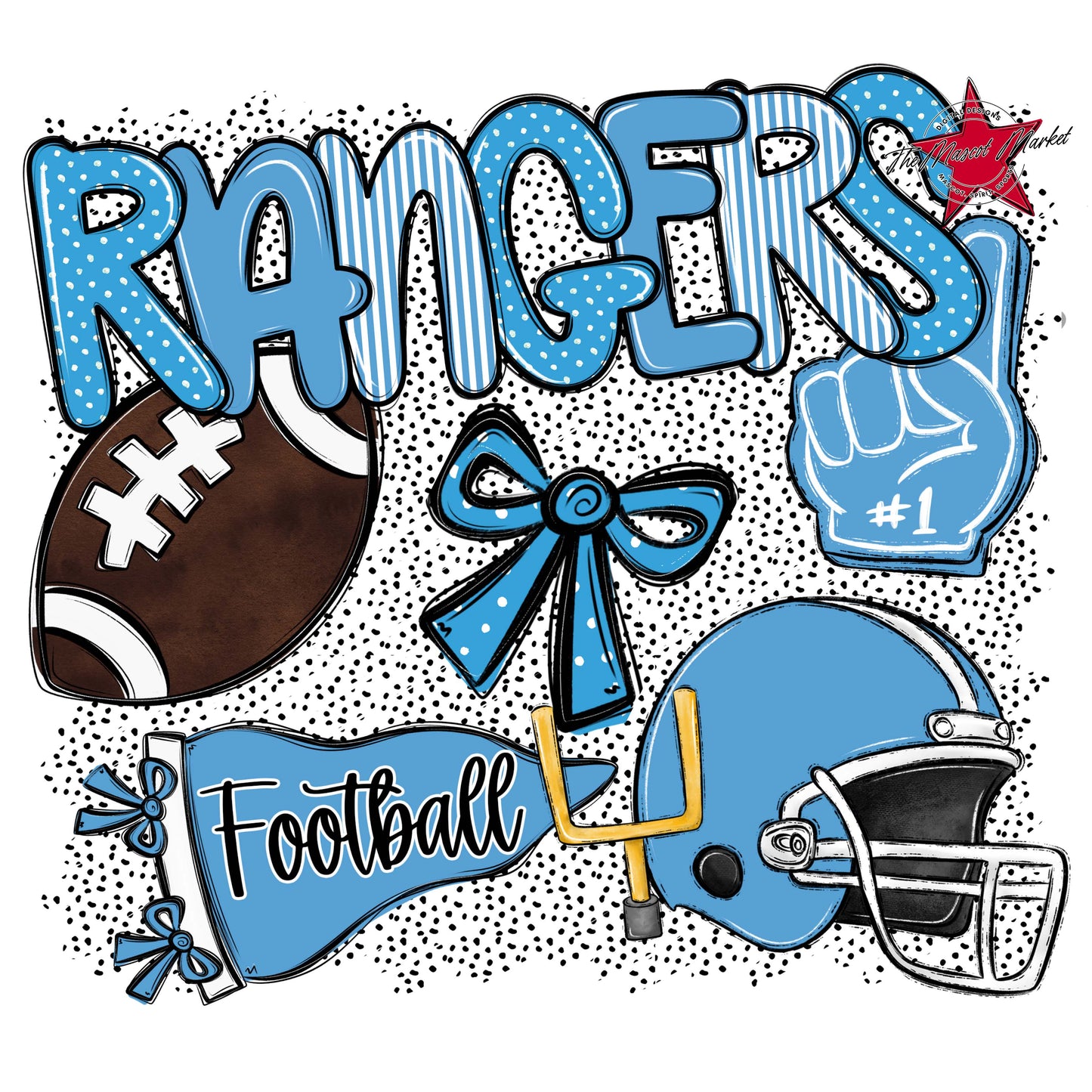 Rangers Football Spirit-Carolina Blue
