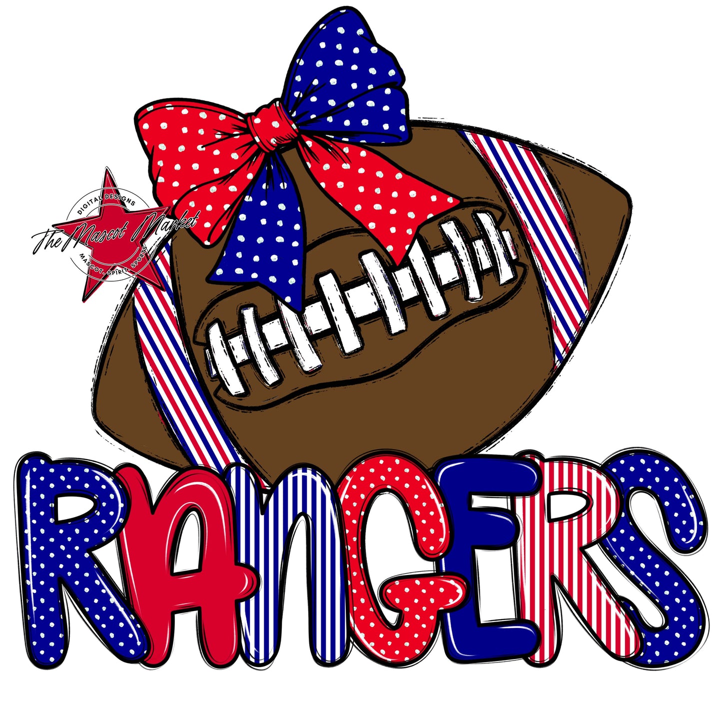 Rangers Football Spirit Design-Blue & Red