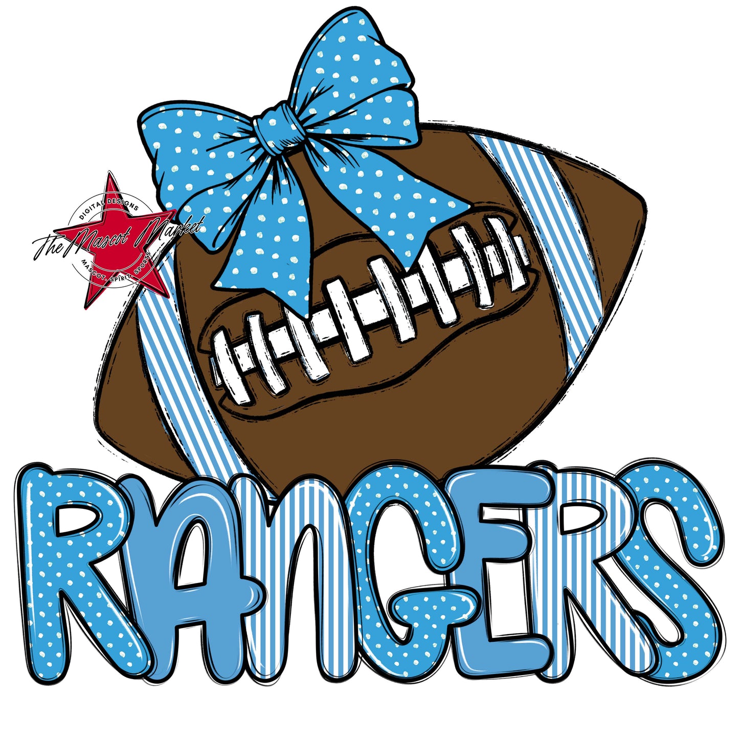 Rangers Football Spirit Design-Carolina Blue