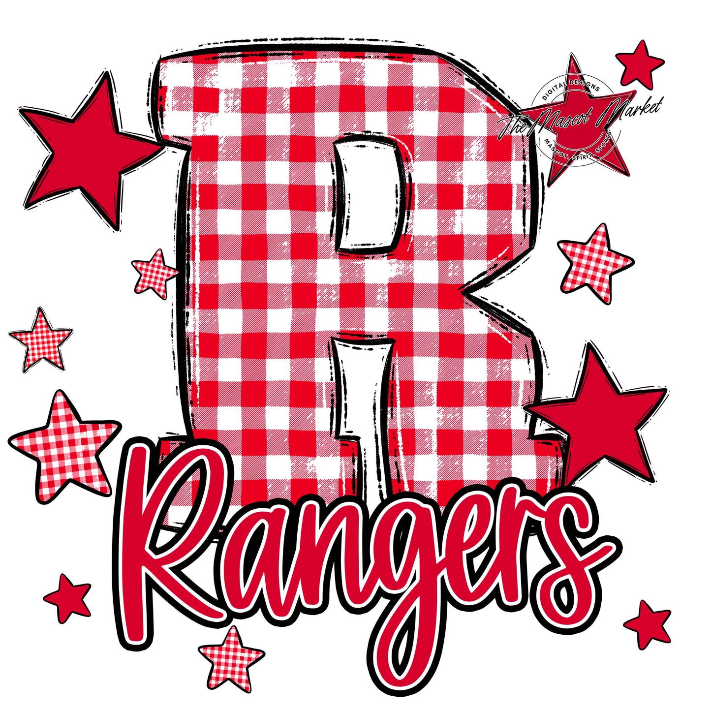 Rangers Plaid Star Design-Red