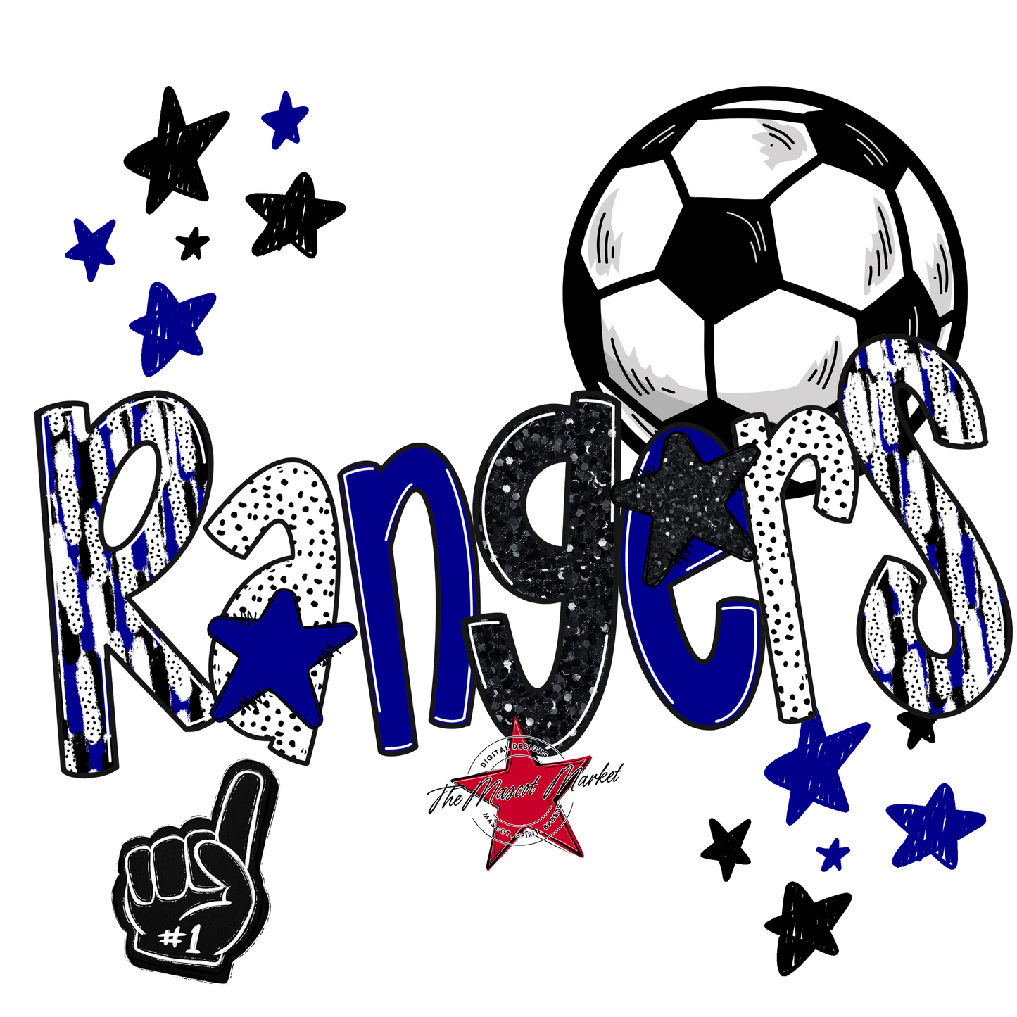 Rangers Soccer Scrape-Blue