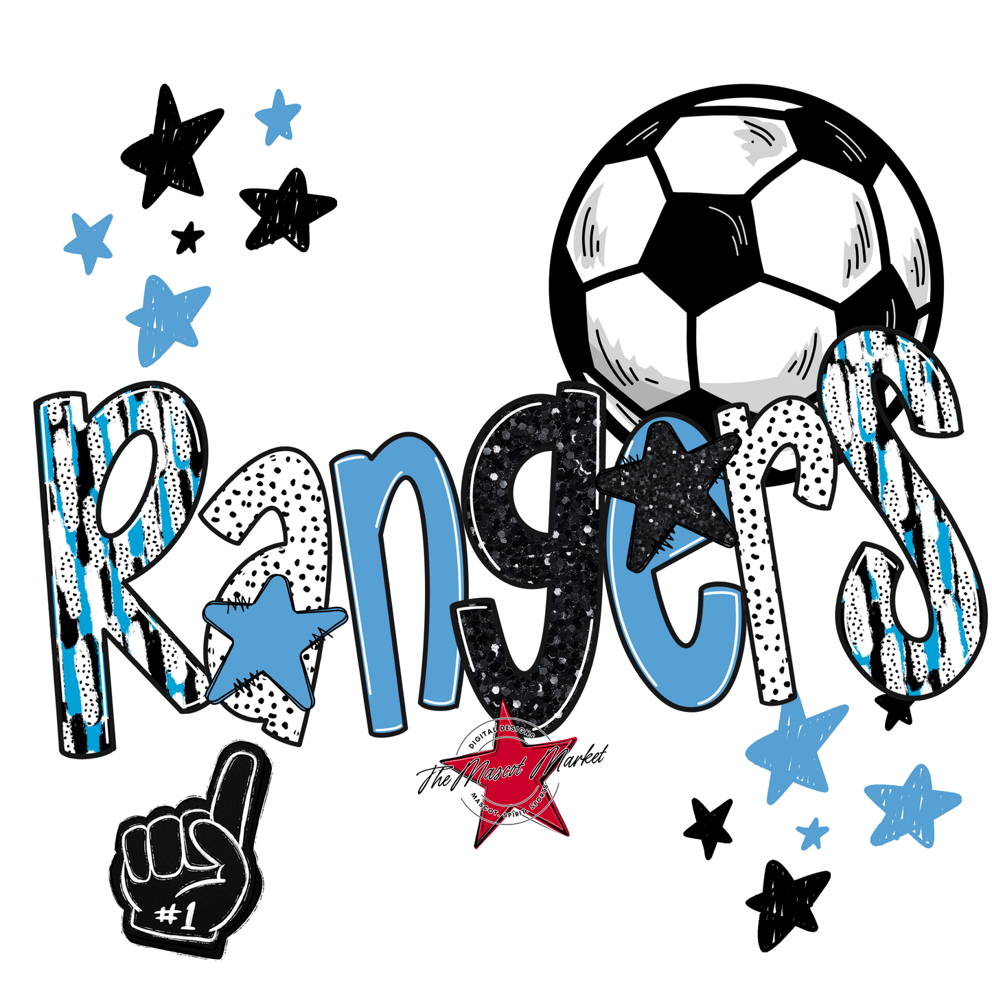 Rangers Soccer Scrape-Carolina Blue