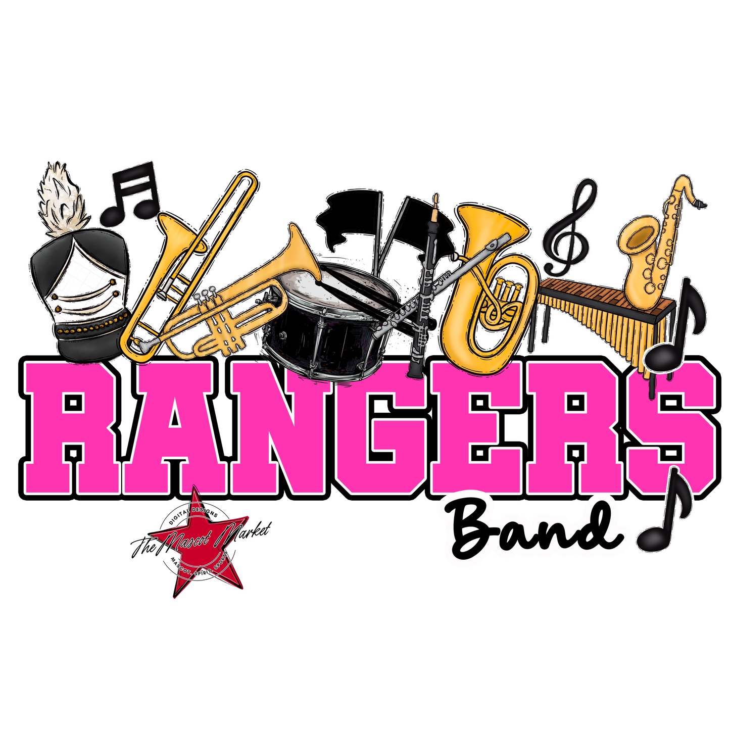 Rangers Varsity Band-Pink