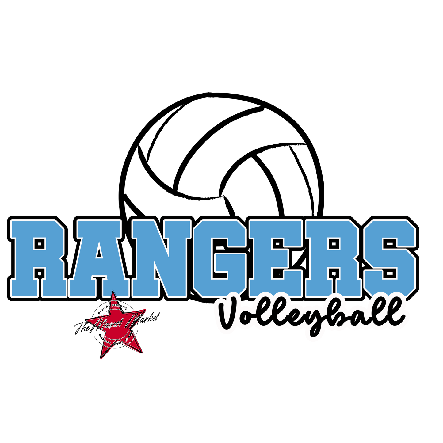 Rangers Varsity Volleyball-Carolina Blue