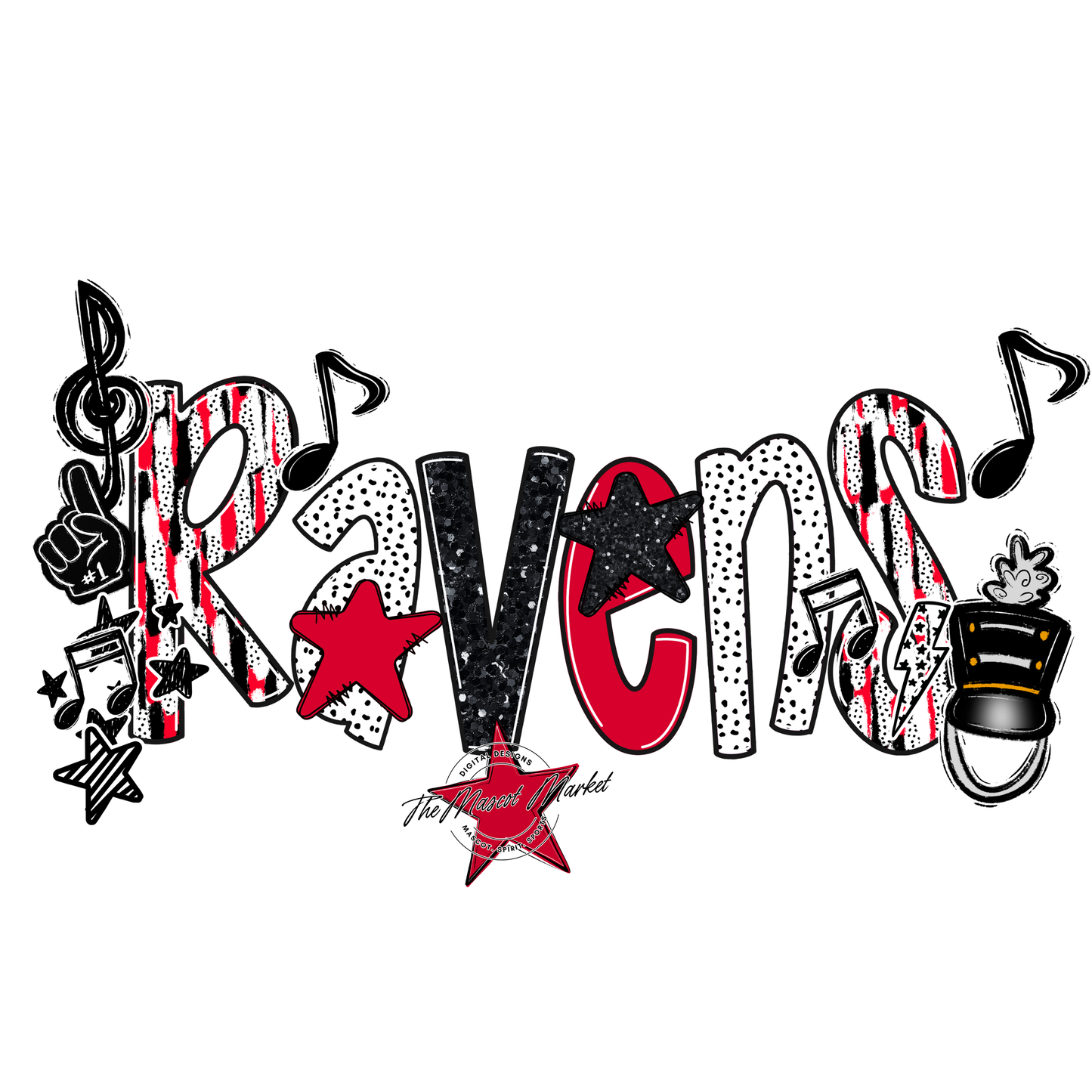 Ravens Band Scrape-Red