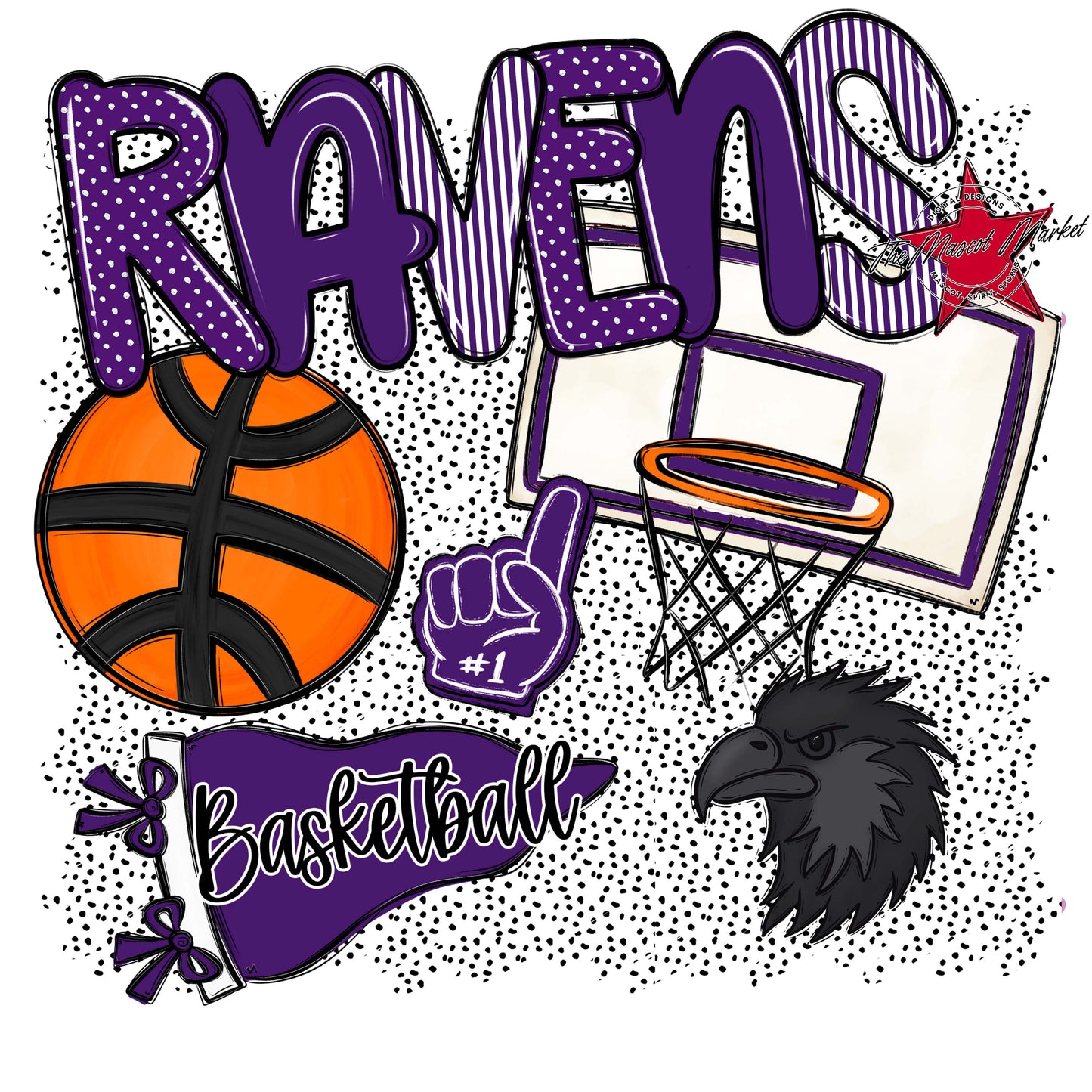 Ravens Basketball Spirit-Purple