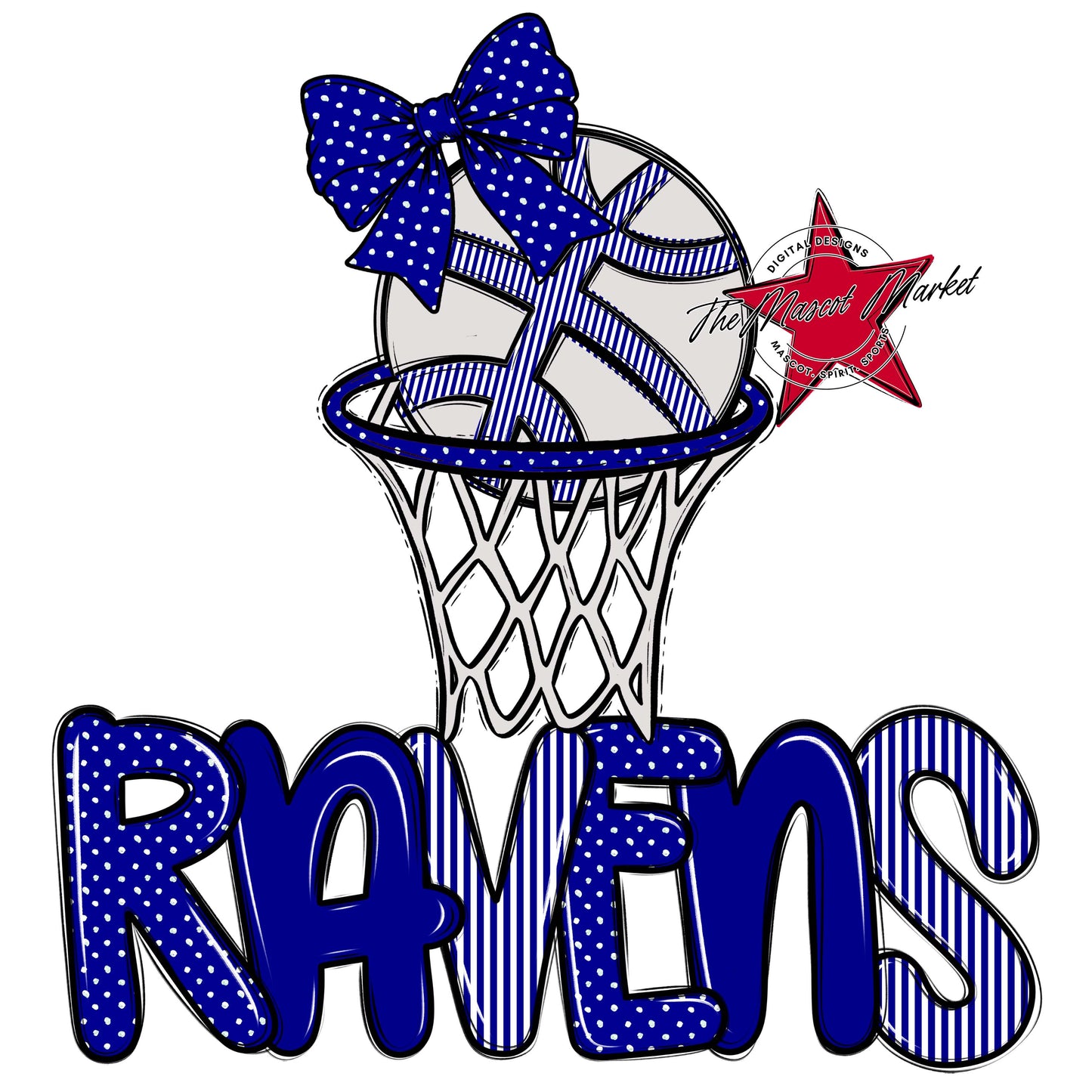 Ravens Basketball Spirit Design-Blue