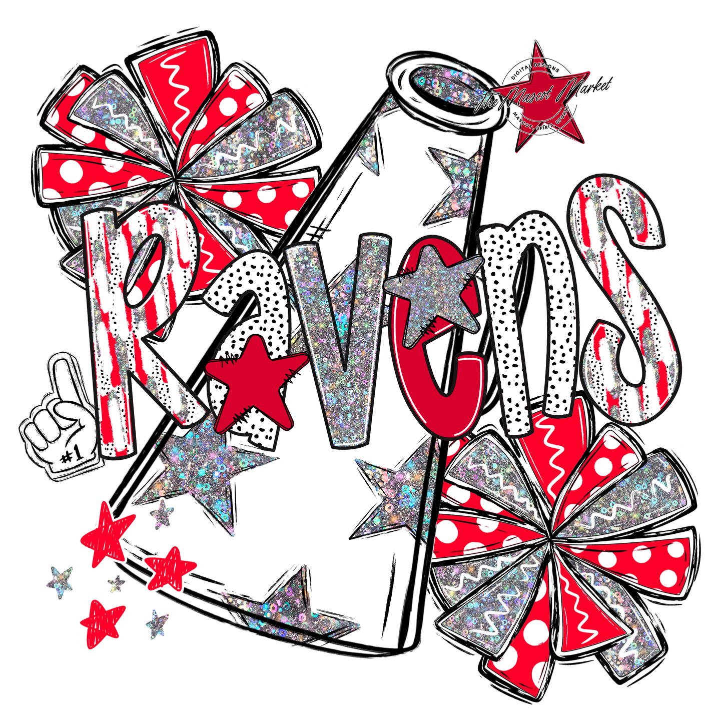 Ravens Cheer Megaphone Scrape-Red
