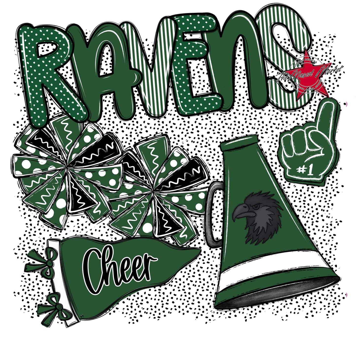 Ravens Cheer Spirit-Green