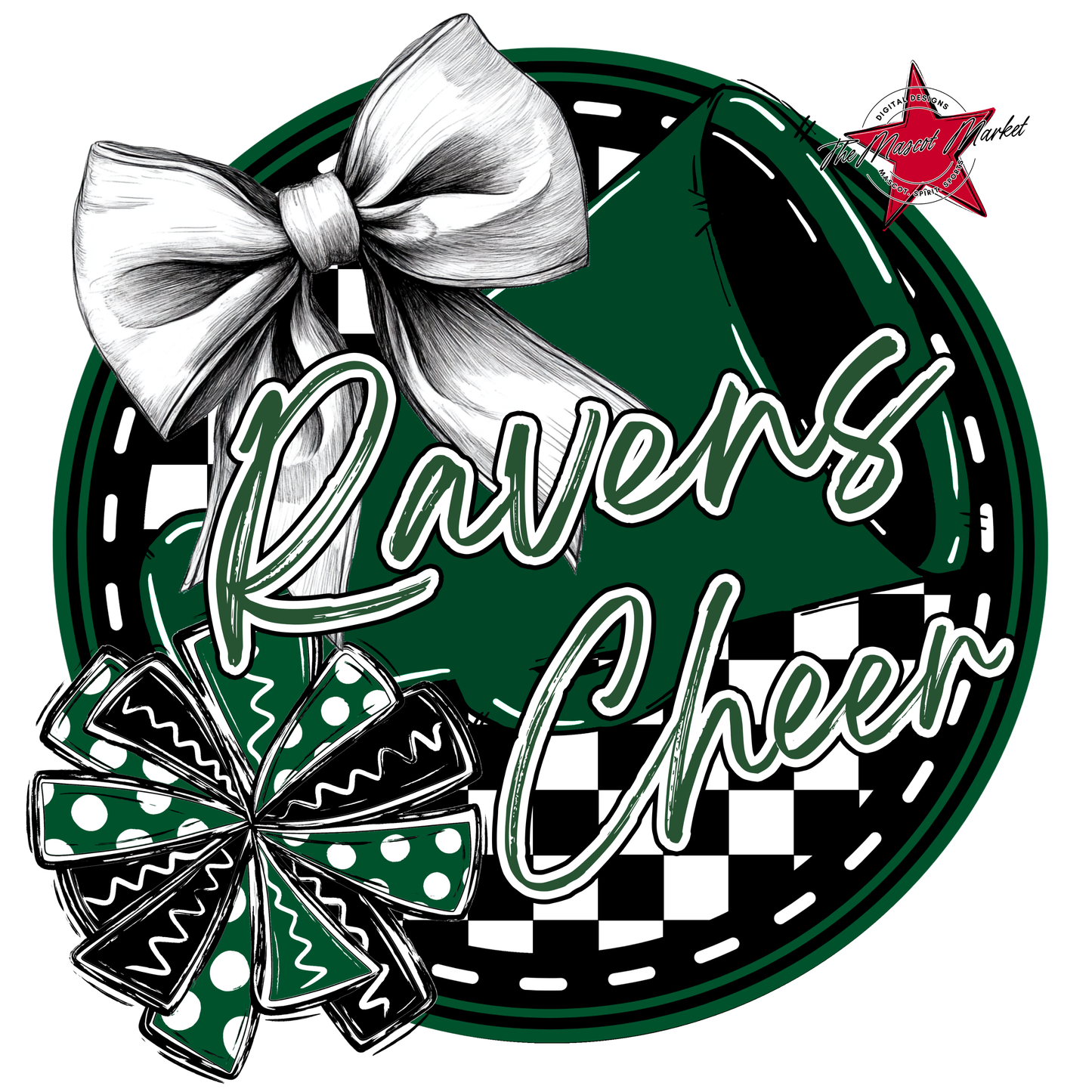 Ravens Circle Cheer Design-Green