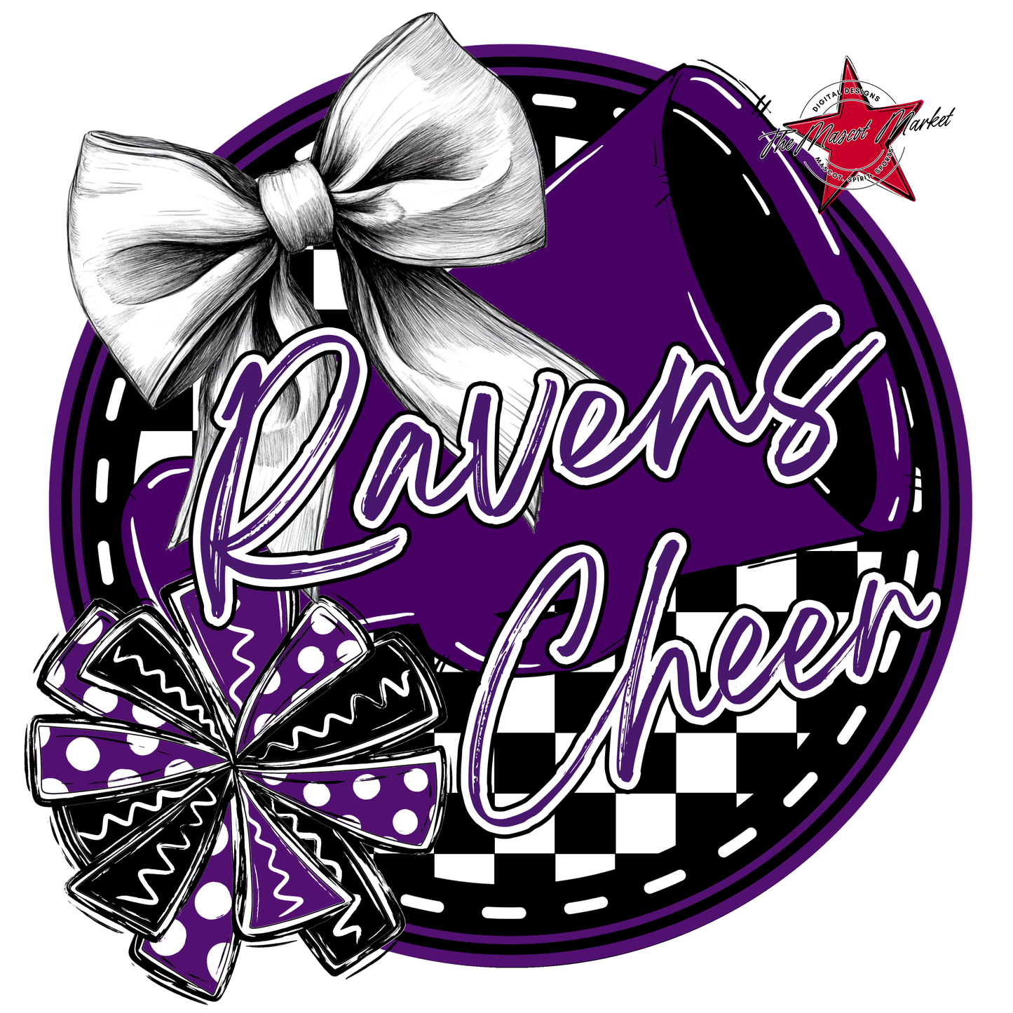 Ravens Circle Cheer Design-Purple