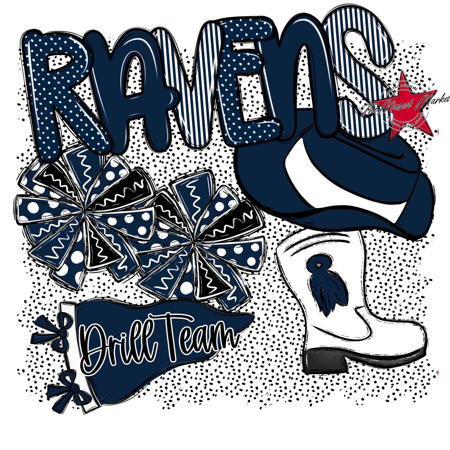 Ravens Drillteam Spirit-Navy